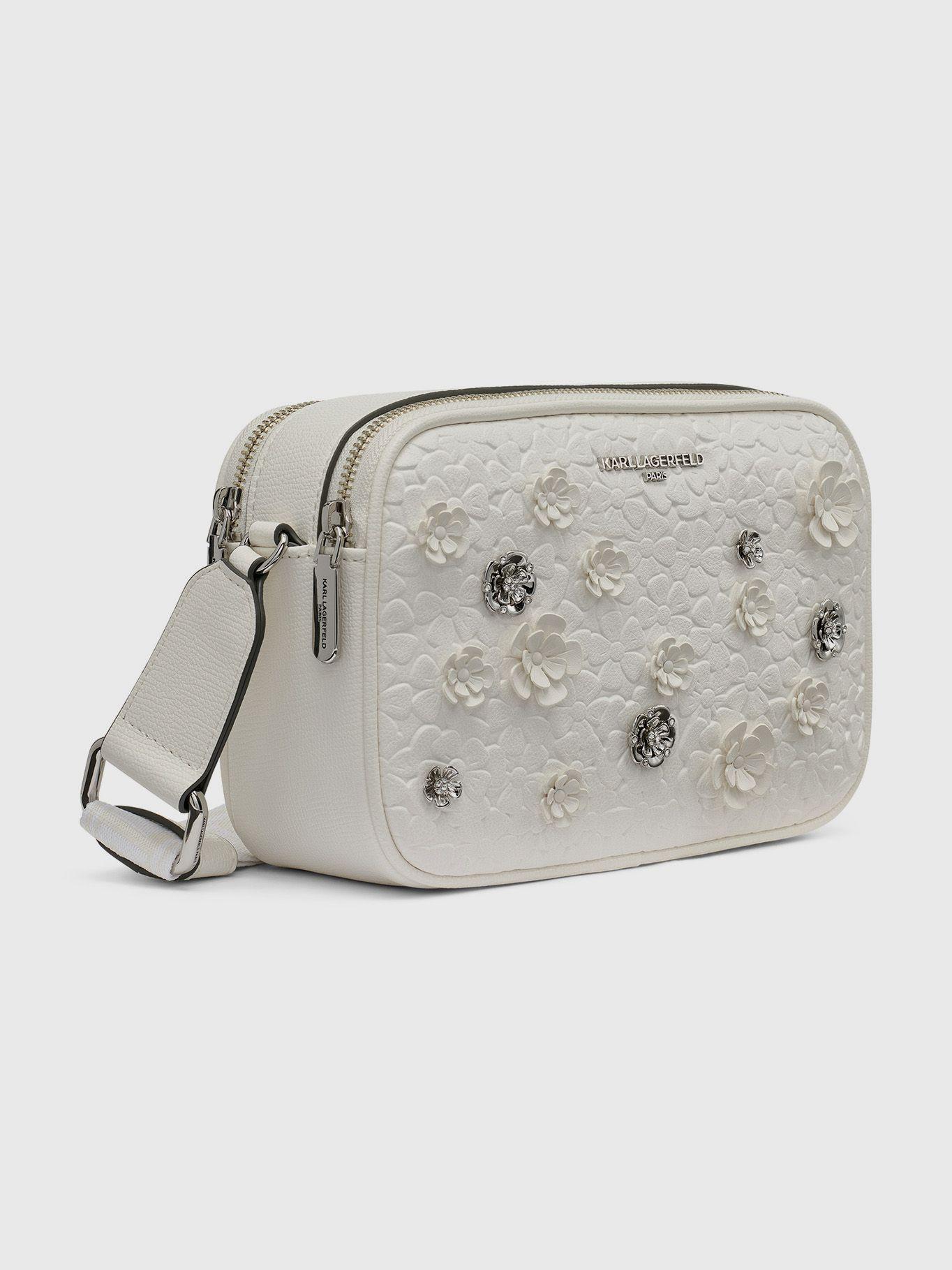 Cartera bandolera Maybelle Blanco Karl Lagerfeld-4