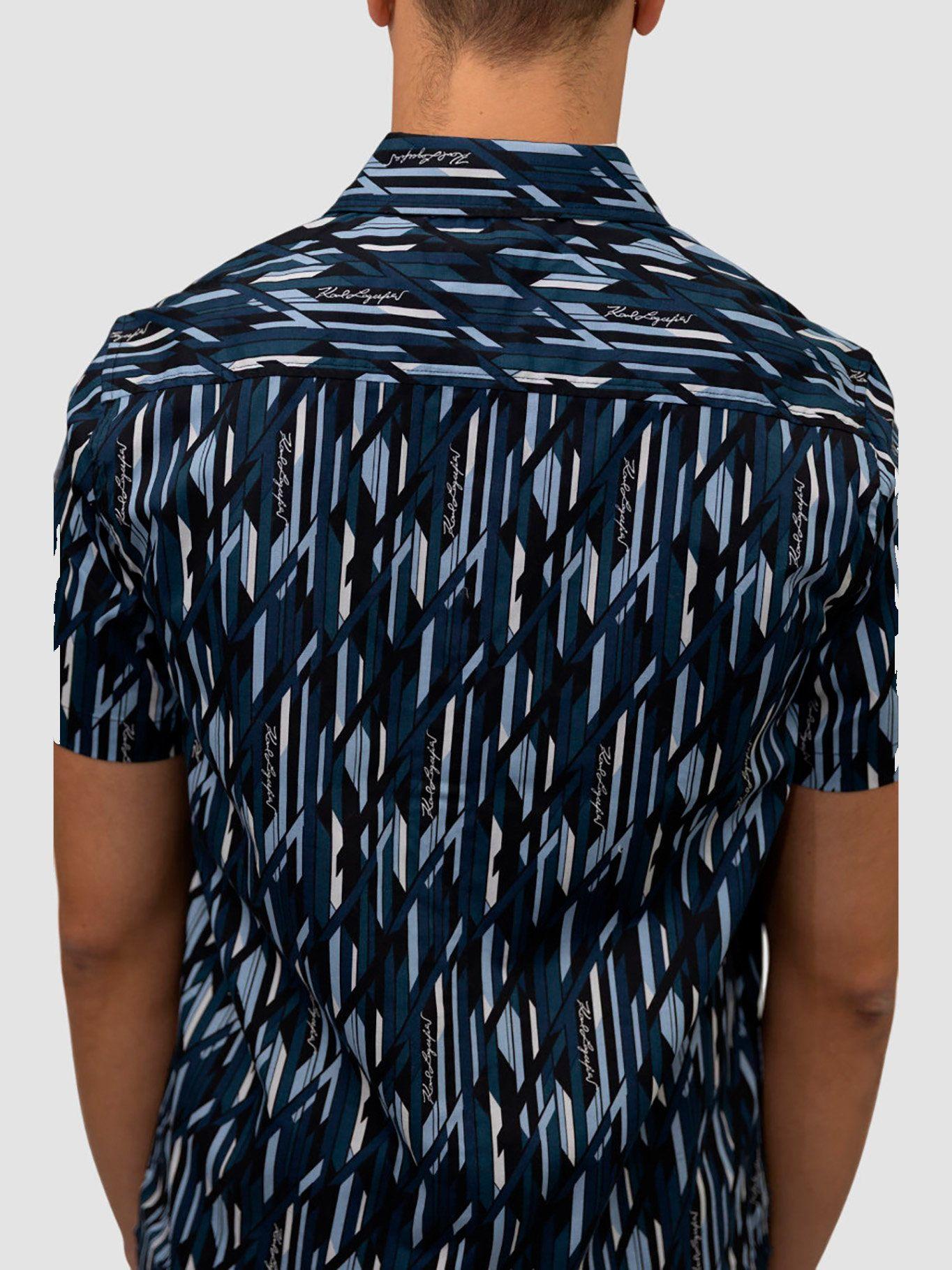Camisa con estampado abstracto y firma-1