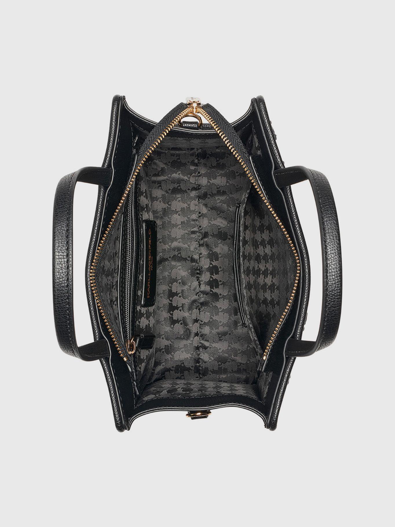 Cartera satchel detalles Maybelle Negro Karl Lagerfeld-2