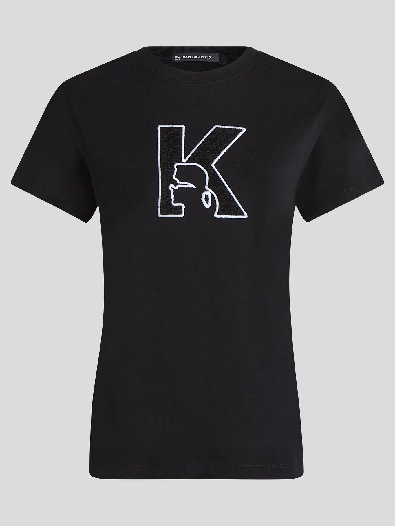 Polera con logotipo boucle Negro Karl Lagerfeld-0