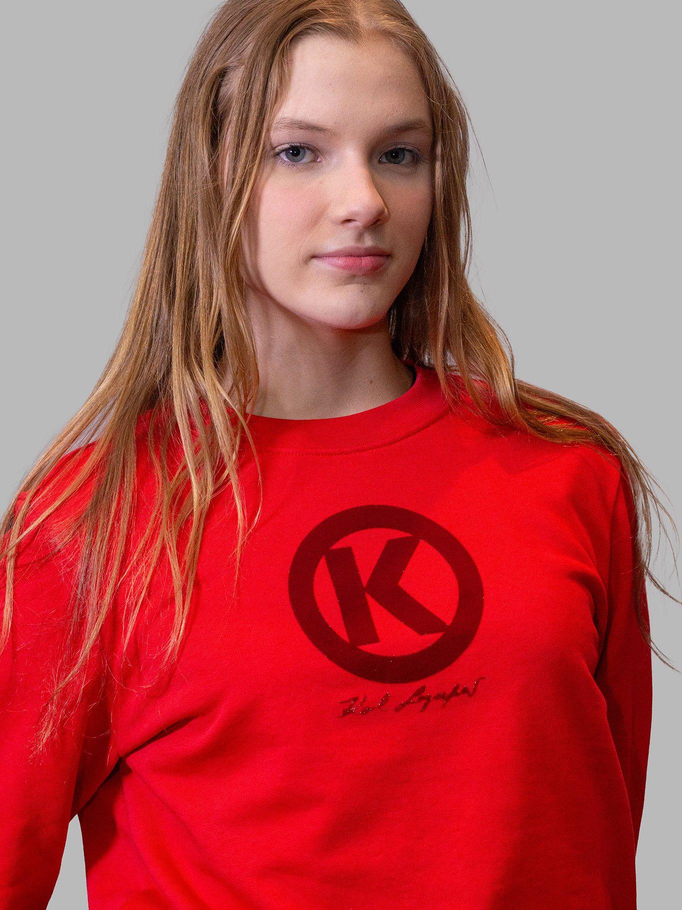 Polerón con estampado de logo K Rojo Karl Lagerfeld-2