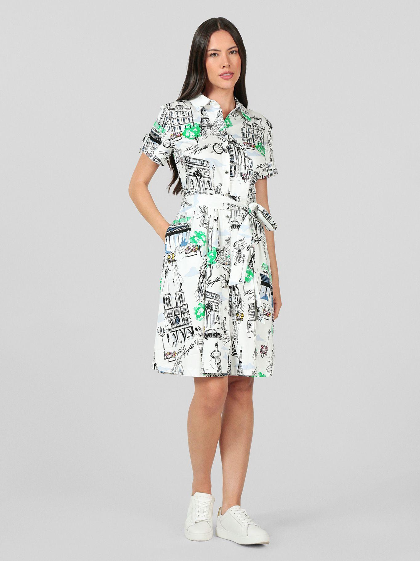 Vestido tipo camisa estampado Multicolor Karl Lagerfeld-1