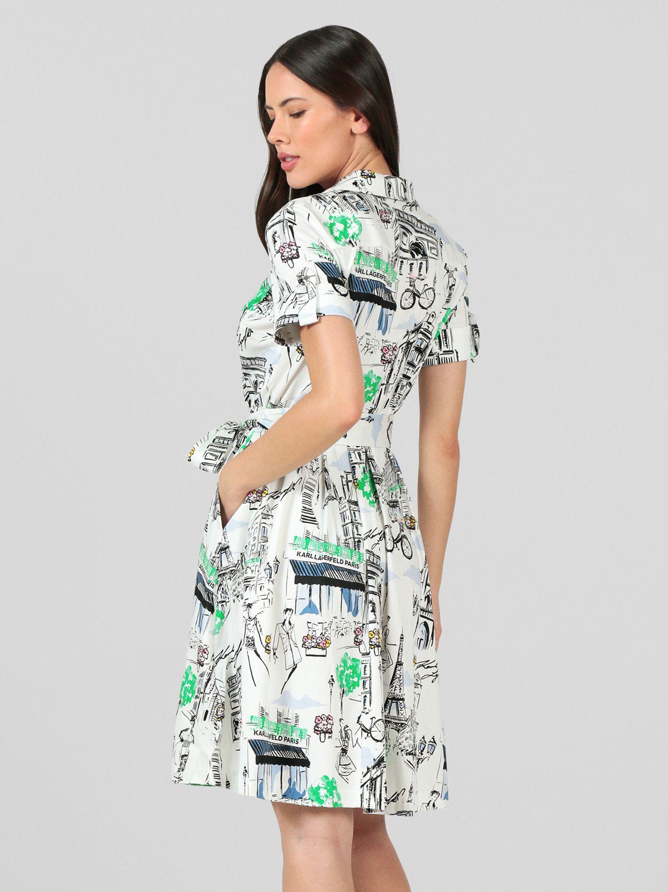 Vestido tipo camisa estampado Multicolor Karl Lagerfeld-2