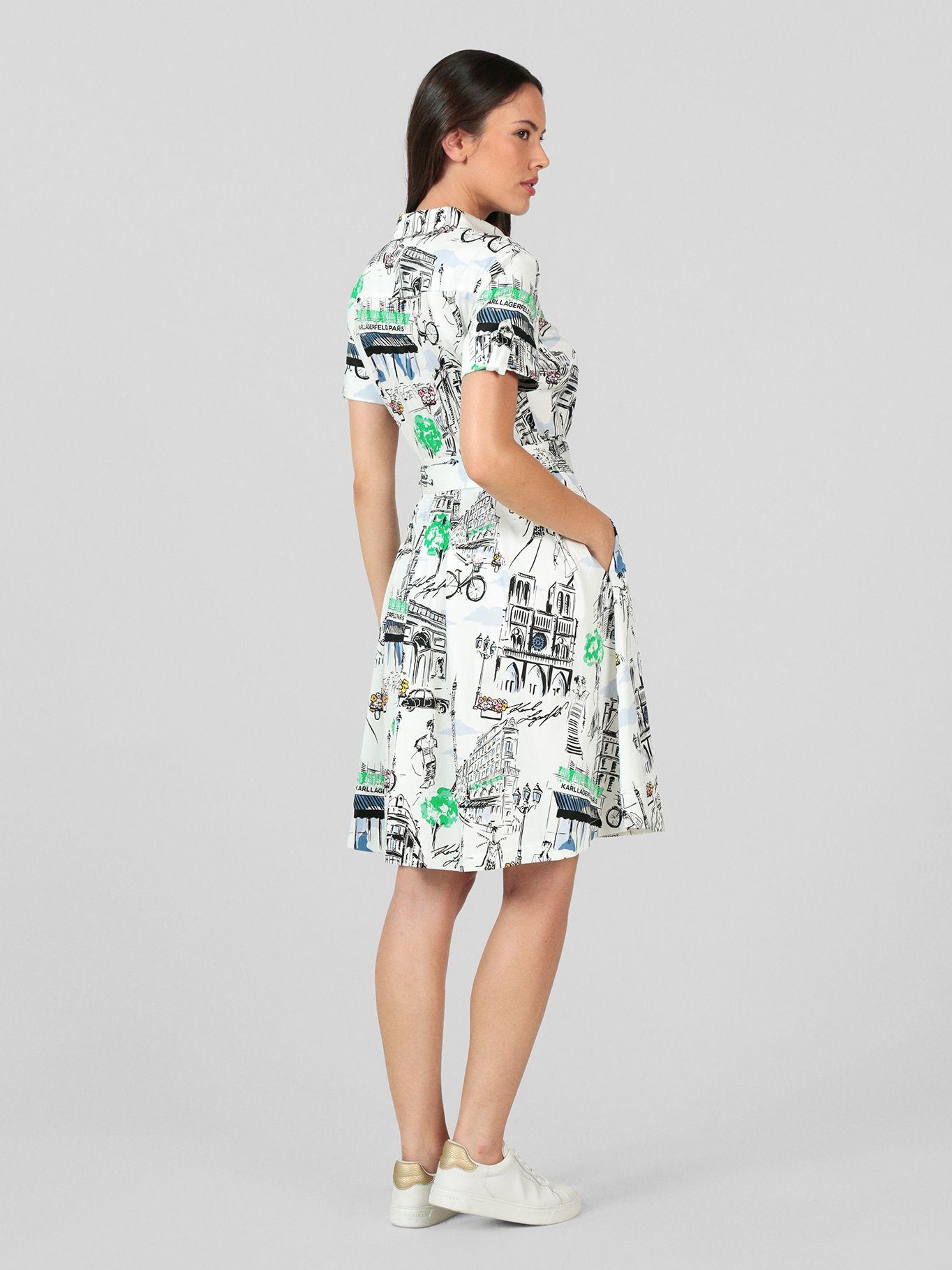 Vestido tipo camisa estampado Multicolor Karl Lagerfeld-3