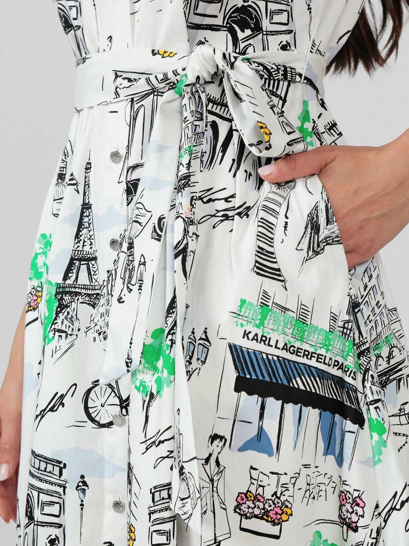 Vestido tipo camisa estampado Multicolor Karl Lagerfeld-4