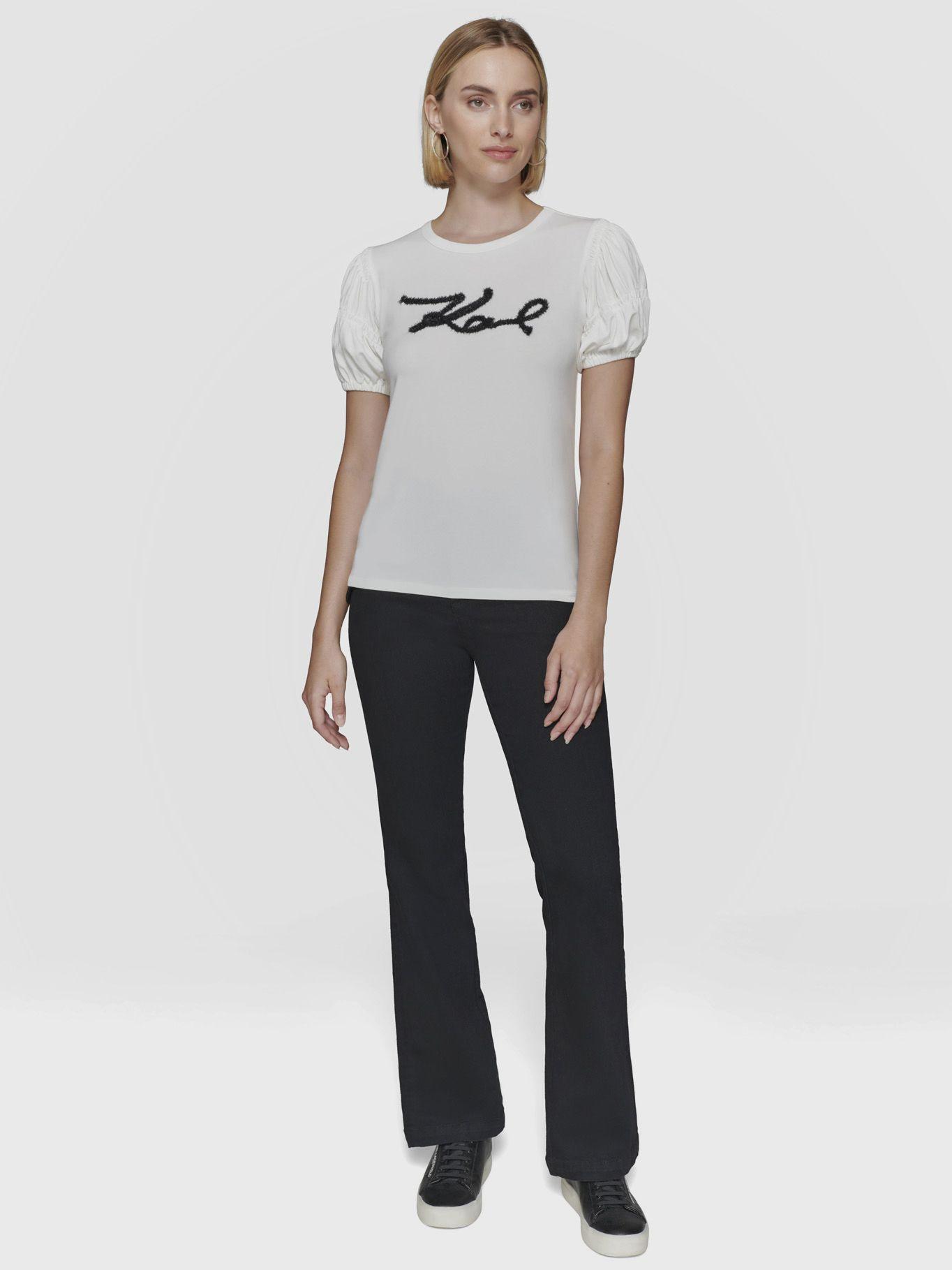 Polera con logo afelpado Blanca-1