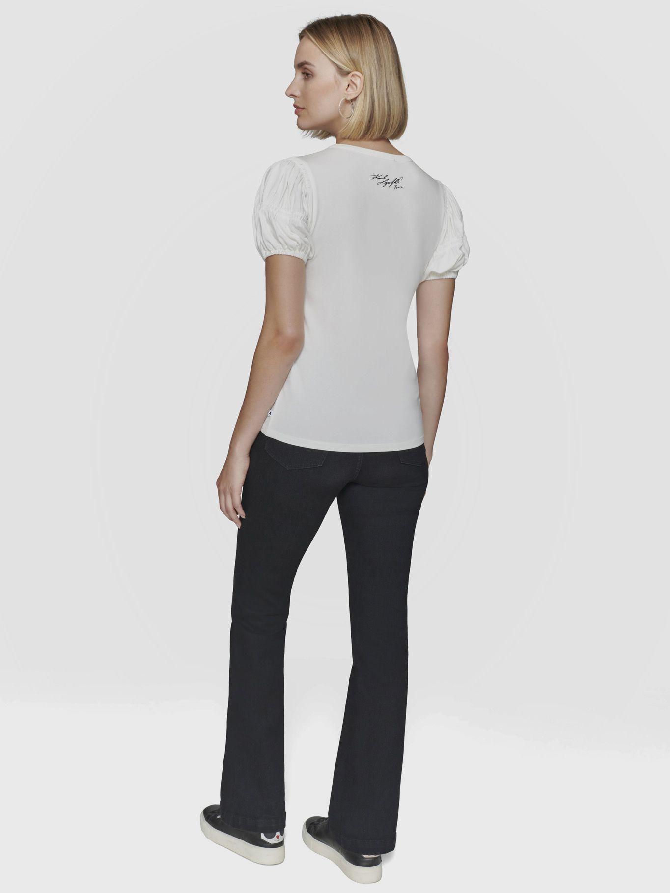 Polera con logo afelpado Blanca-2