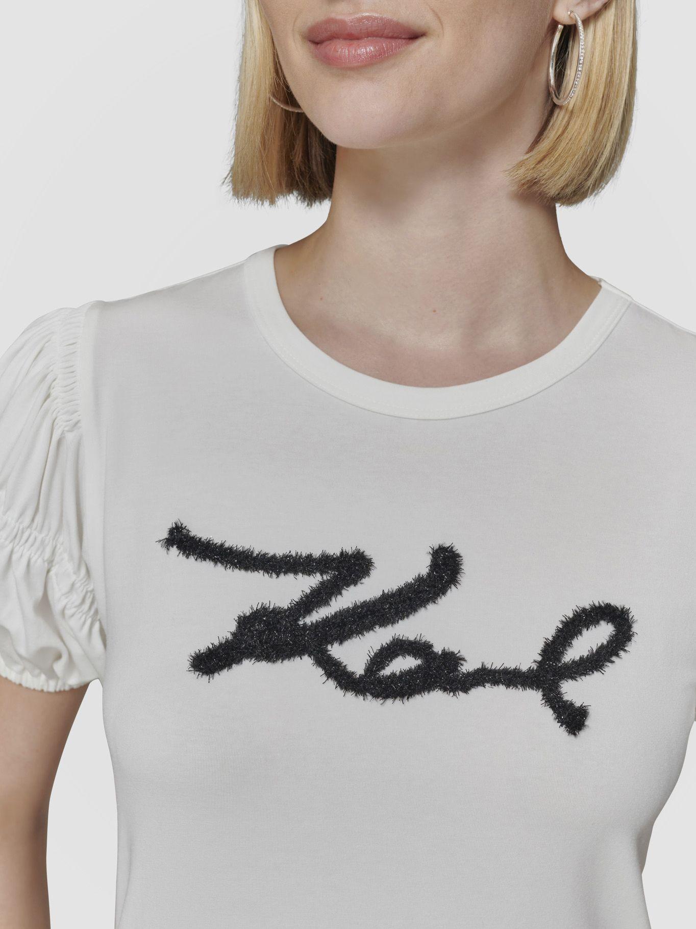 Polera con logo afelpado Blanca-4