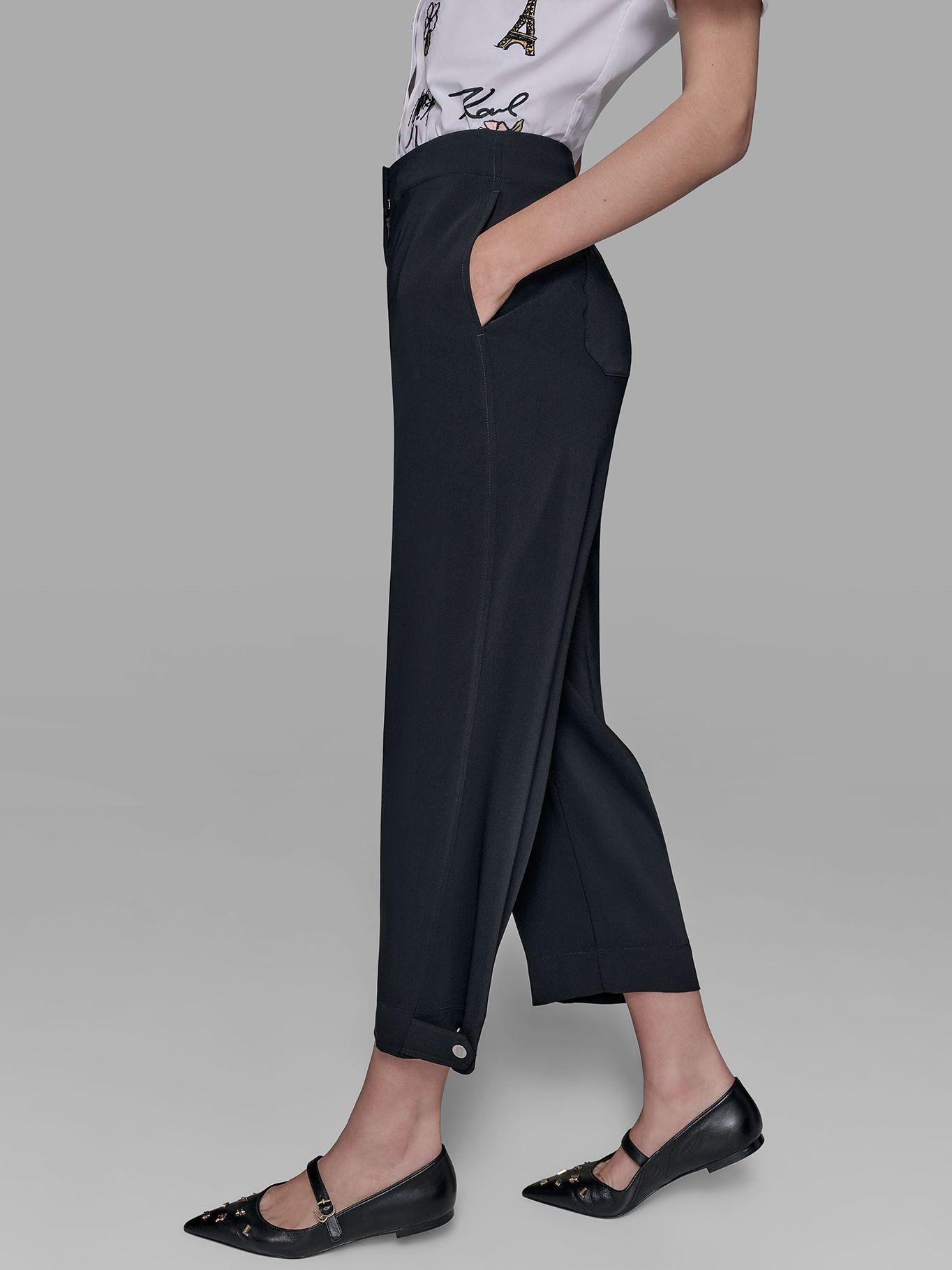 Pantalón con detalles en el bajo Negro Karl Lagerfeld-3