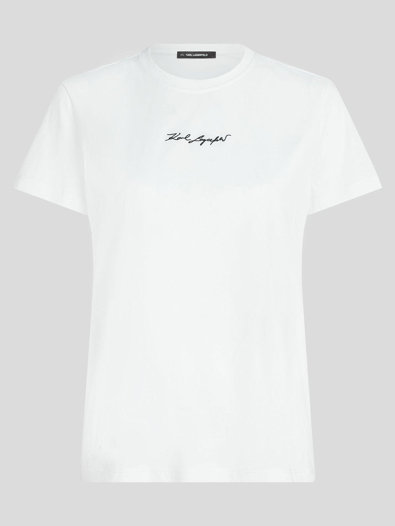 Polera essential de firma-bordada Blanco Karl Lagerfeld-0