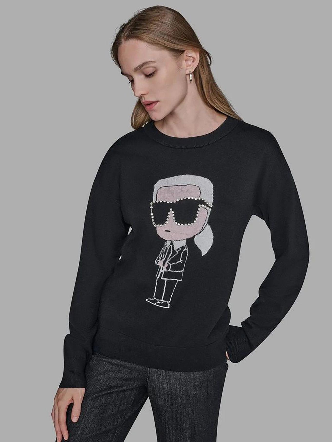 Sweater con motivo de Karl estilo emoji Negro Karl-0