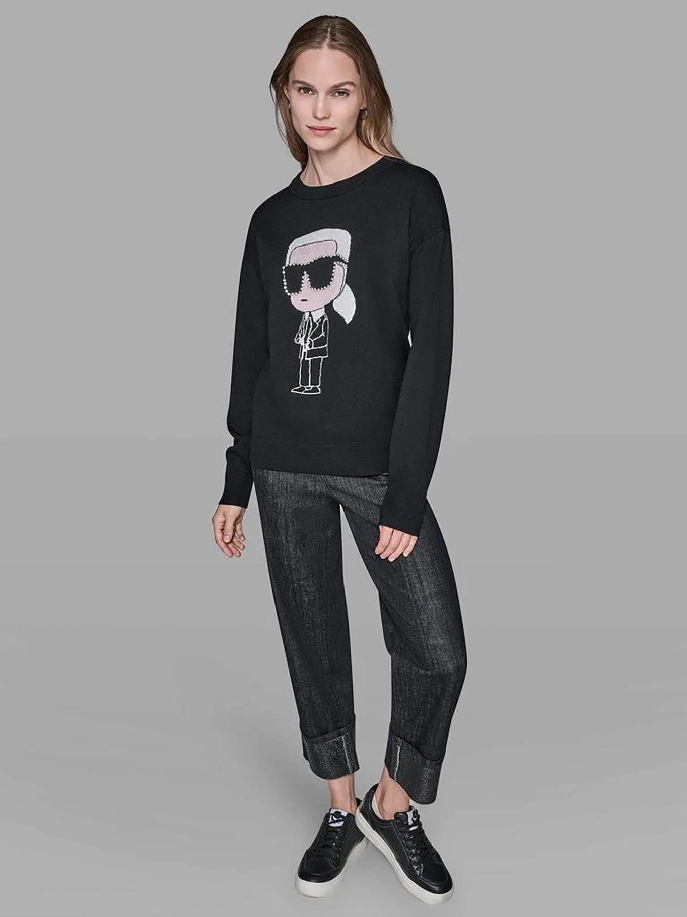 Sweater con motivo de Karl estilo emoji Negro Karl-1