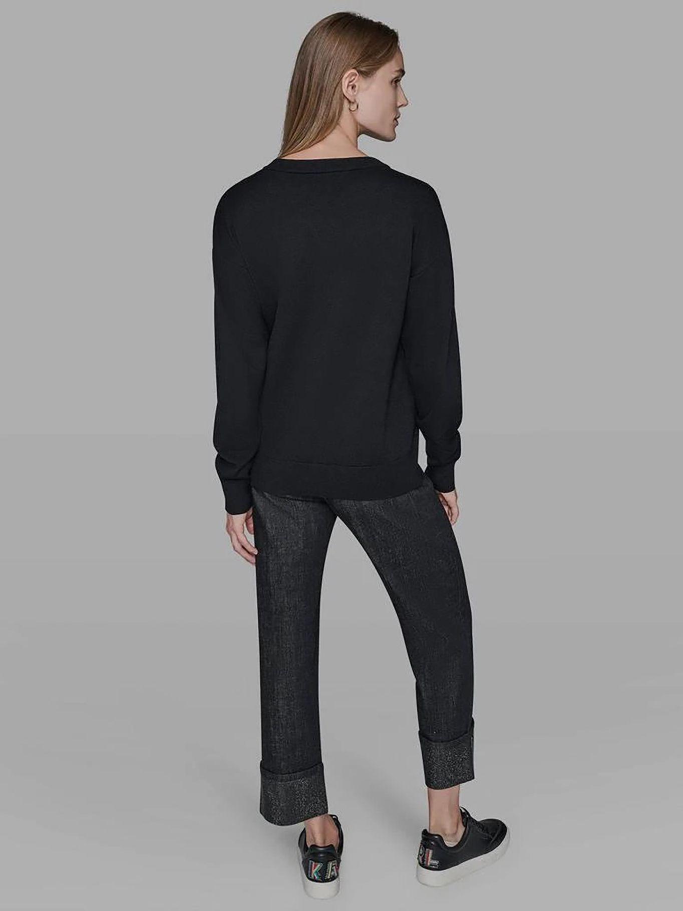 Sweater con motivo de Karl estilo emoji Negro Karl-2
