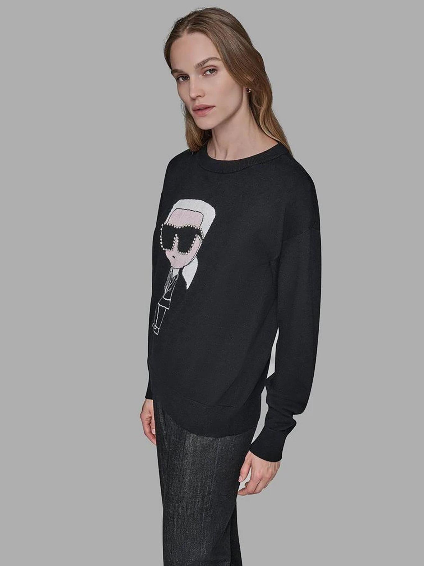 Sweater con motivo de Karl estilo emoji Negro Karl-3