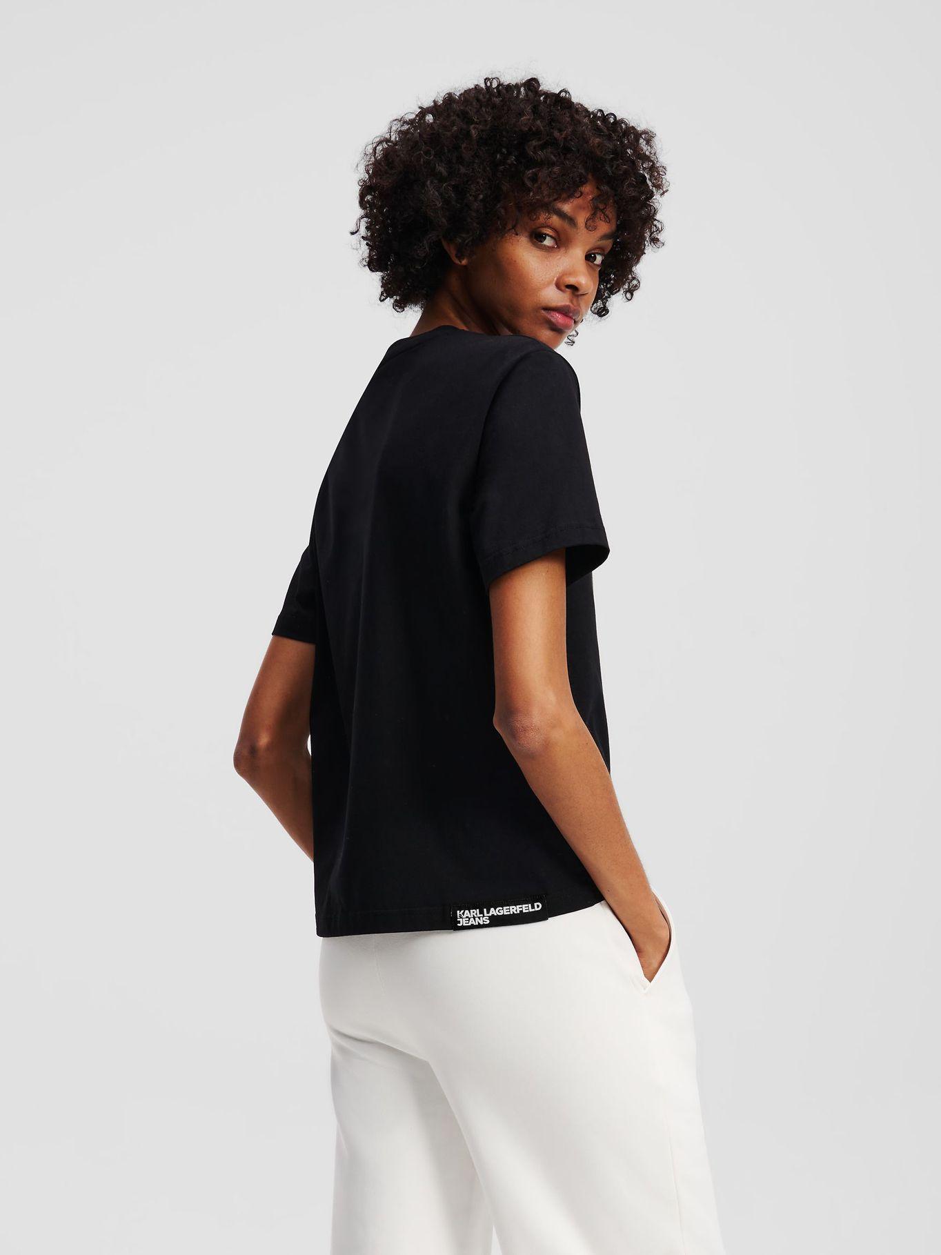 Polera regular con monograma Negro Karl Lagerfeld-2