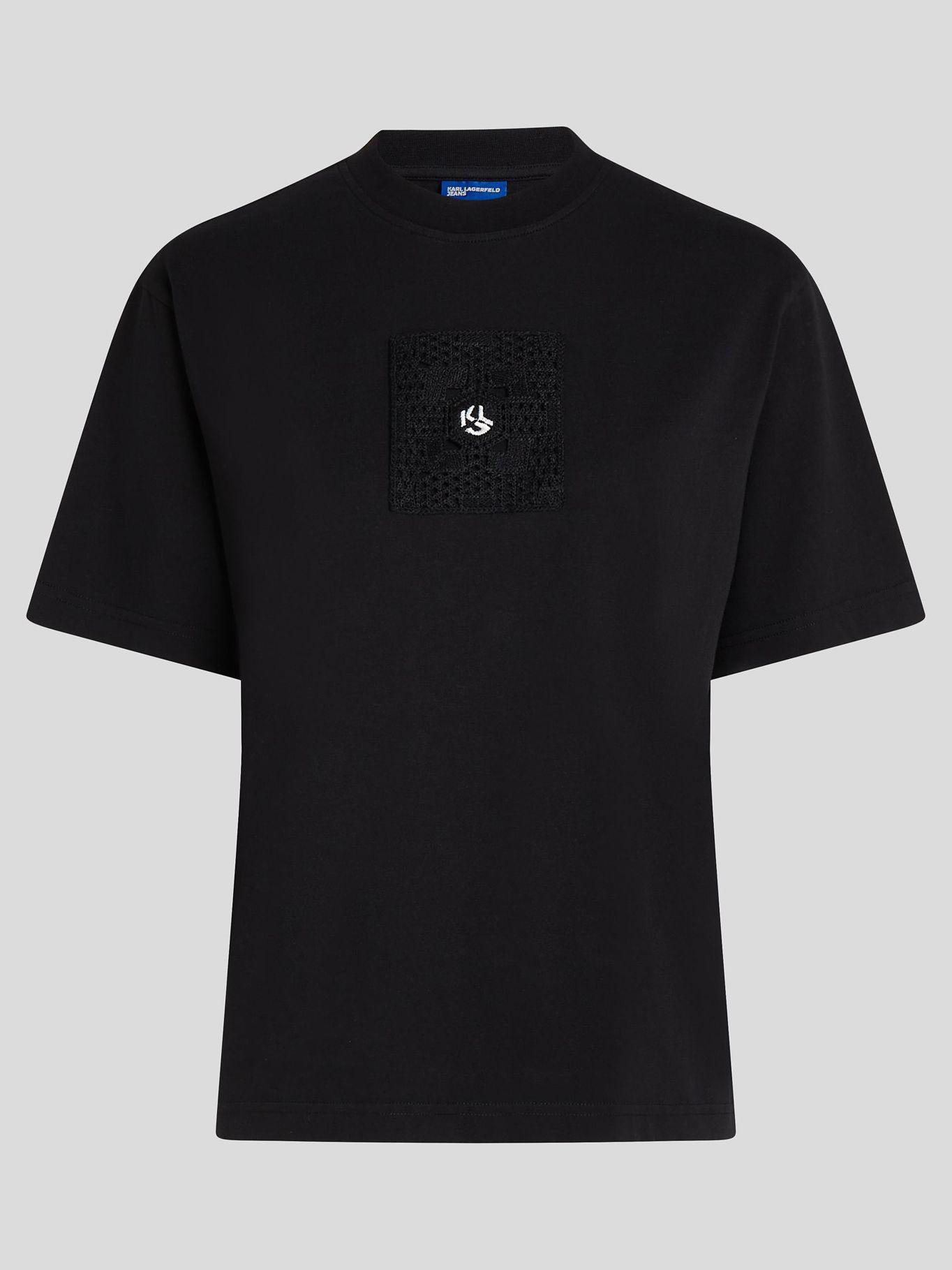 Polera regular con monograma Negro Karl Lagerfeld-4