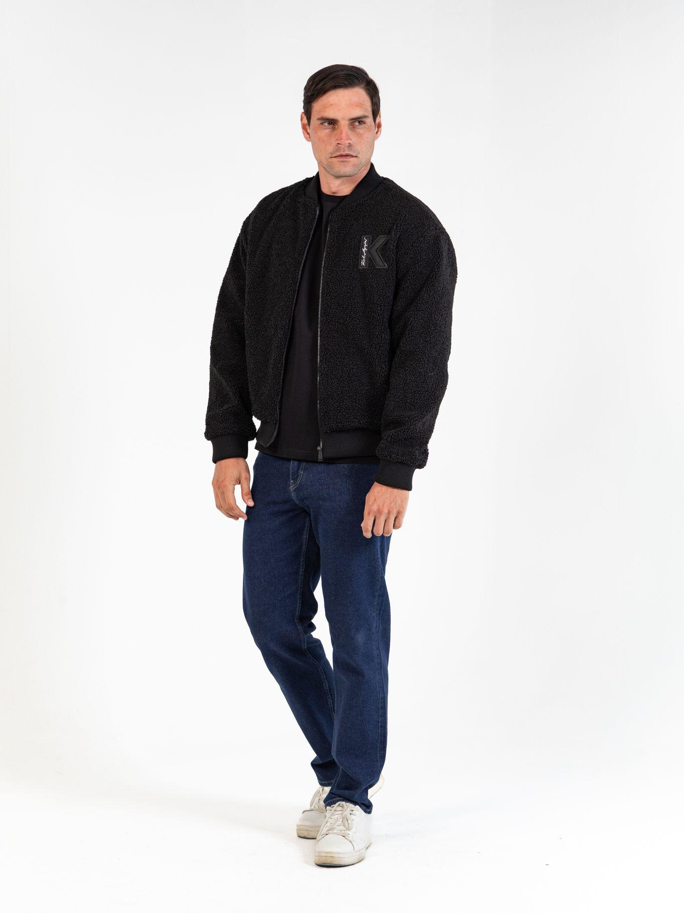 Chaqueta bomber de felpa Negro Karl Lagerfeld-1