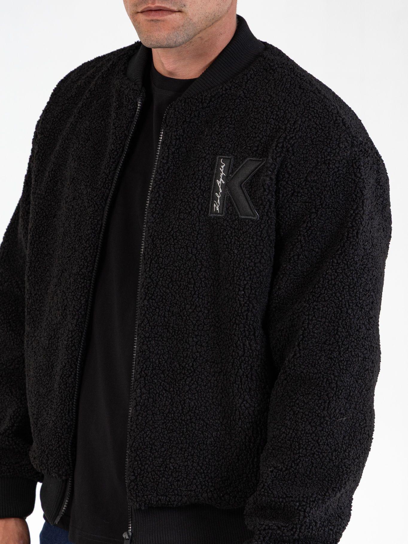 Chaqueta bomber de felpa Negro Karl Lagerfeld-4