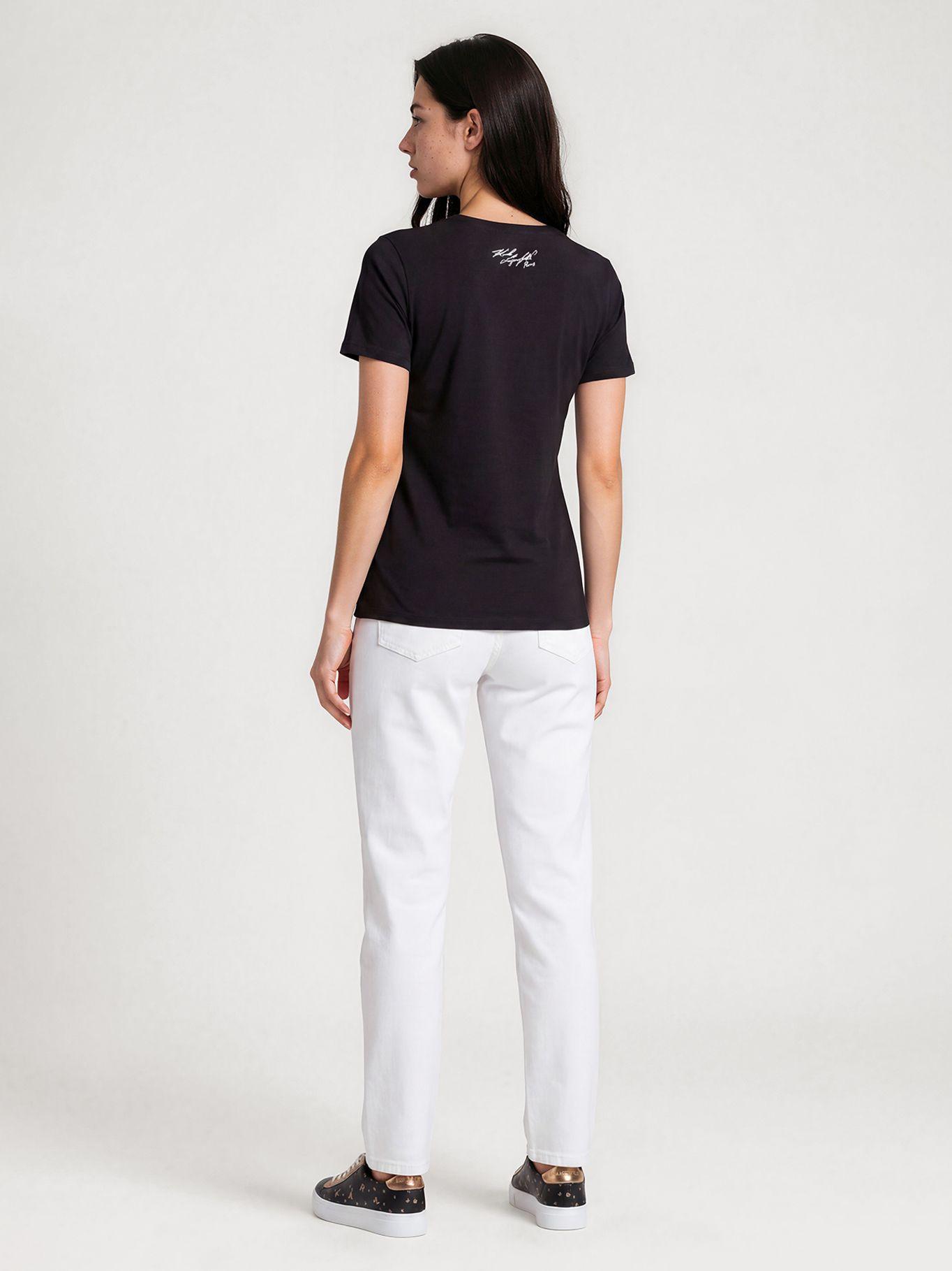 Polera con detalle de lentejuelas Negro Karl Lagerfeld-2