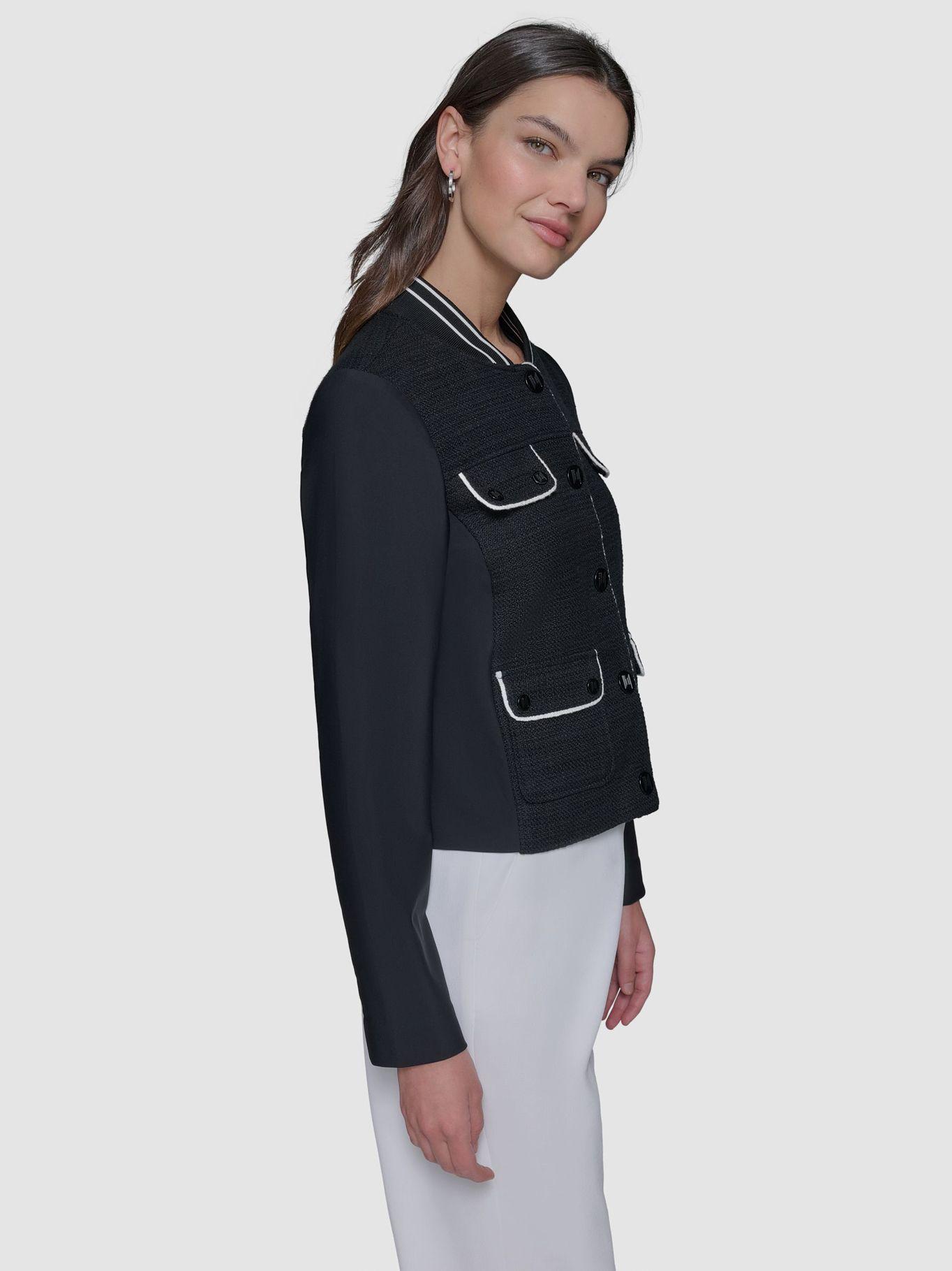 Chaqueta tweed múltiples bolsillos Negro Karl Lagerfeld-3