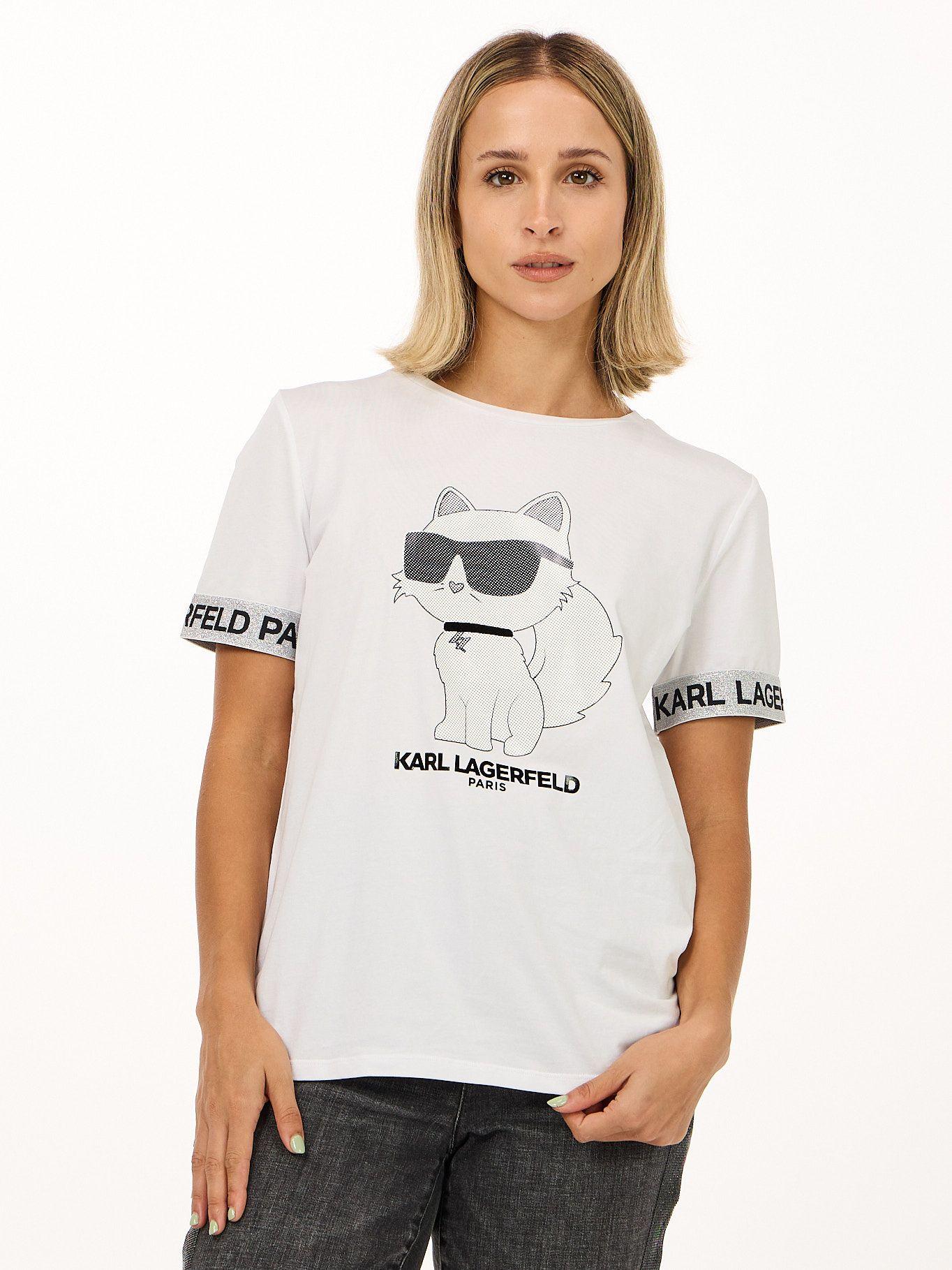 Polera estampado Choupette Blanco Karl Lagerfeld-0