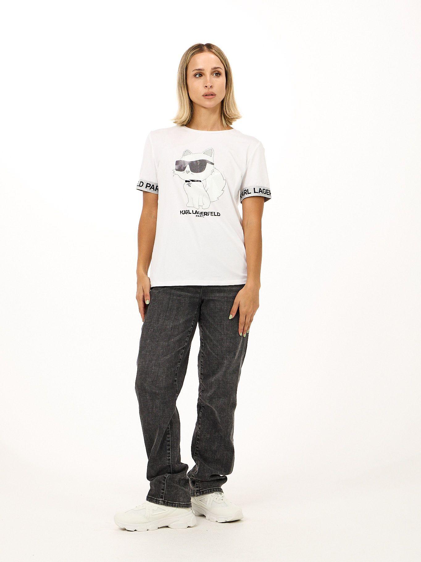 Polera estampado Choupette Blanco Karl Lagerfeld-1