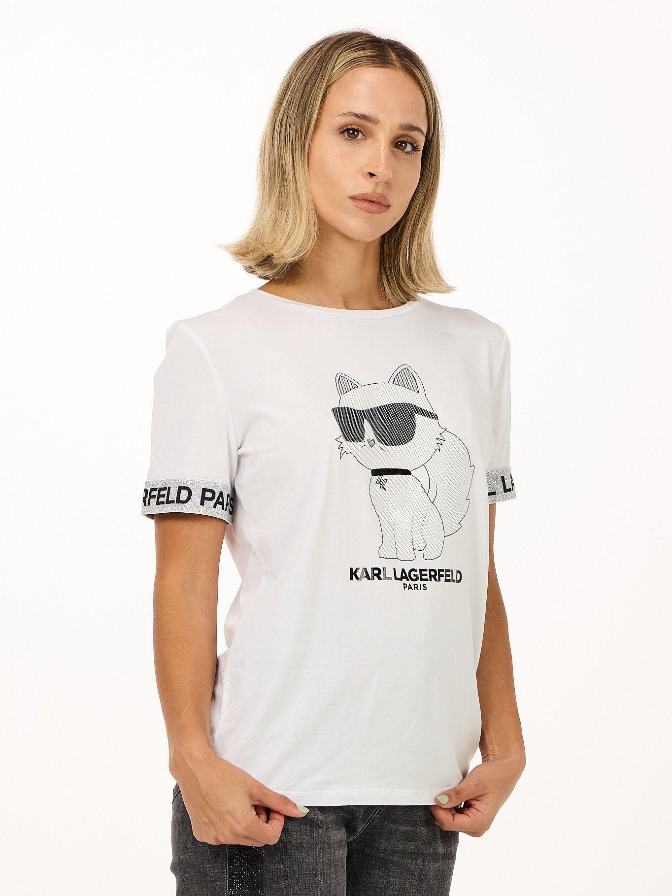 Polera estampado Choupette Blanco Karl Lagerfeld-3