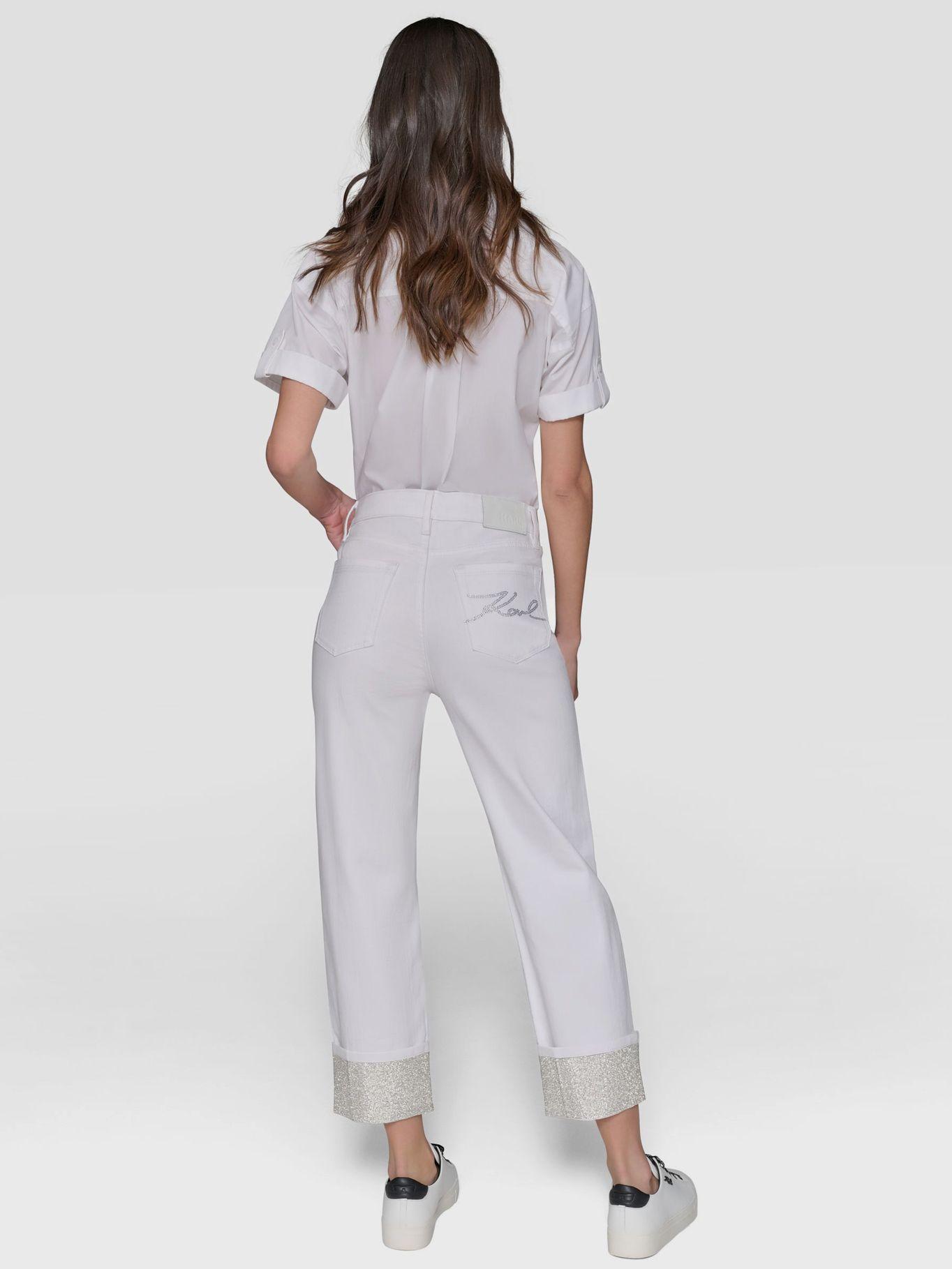 Pantalón denim con detalles de Blanco Karl Lagerfeld-2
