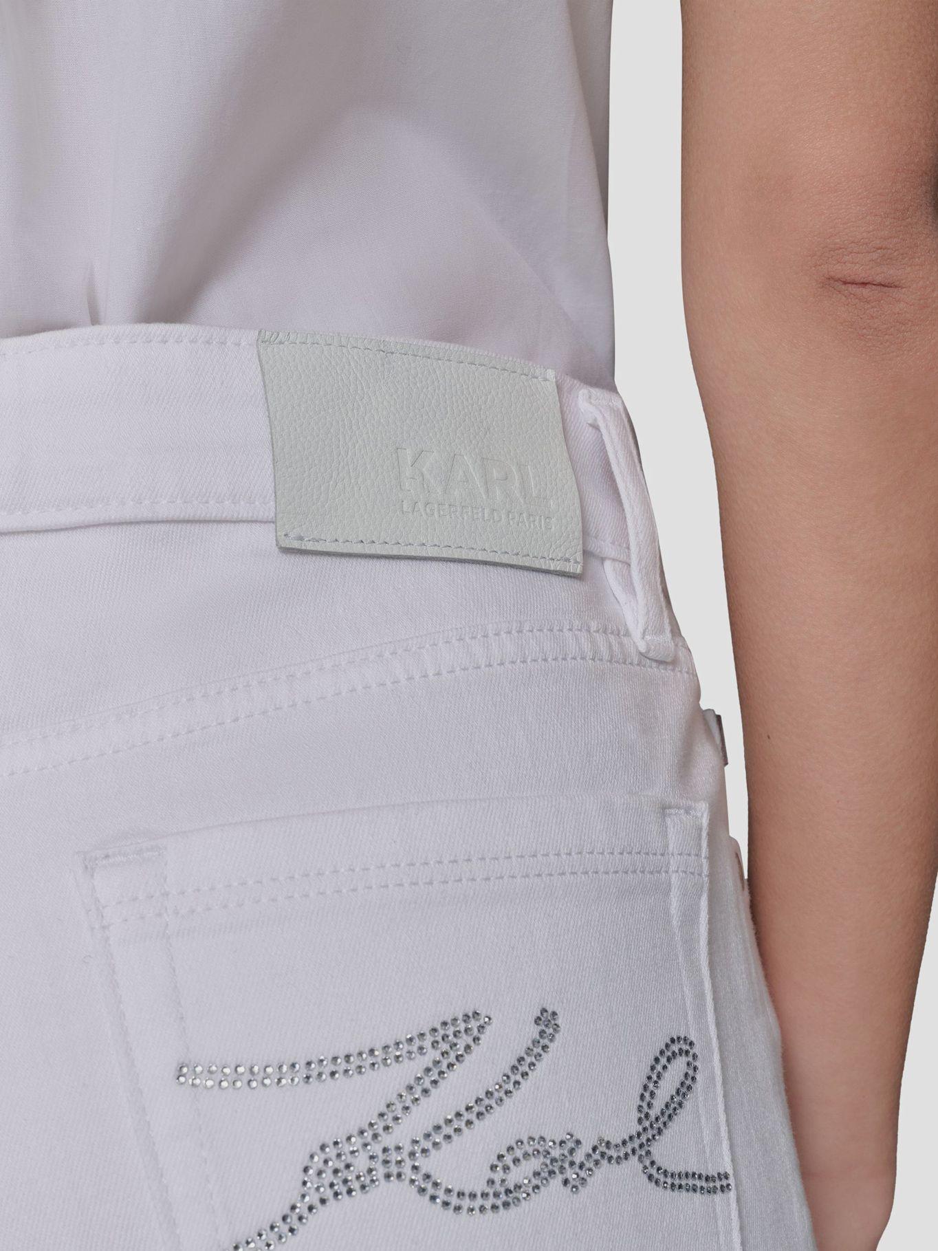 Pantalón denim con detalles de Blanco Karl Lagerfeld-5