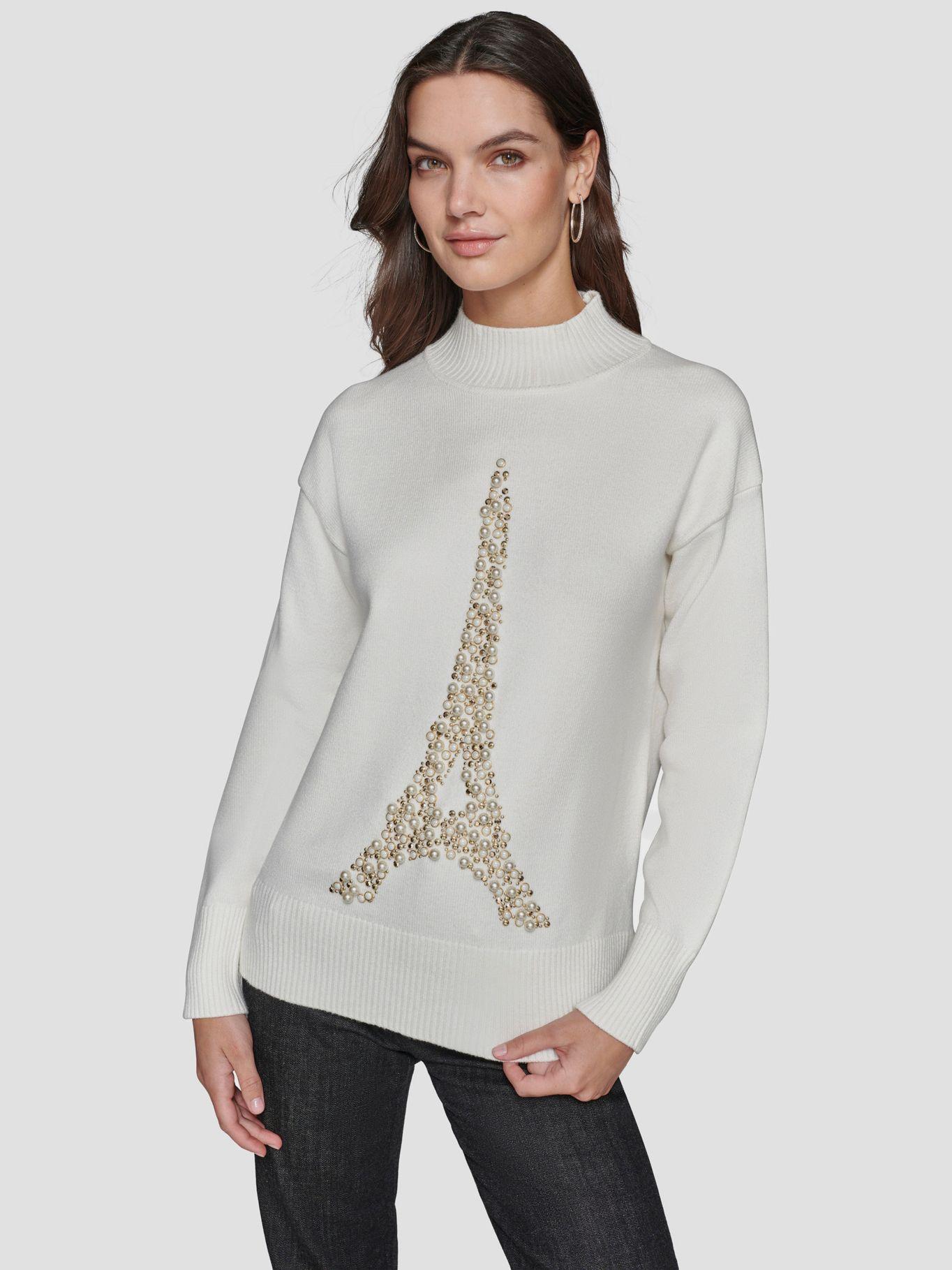 Sweater con Torre Eiffel a perlas-0