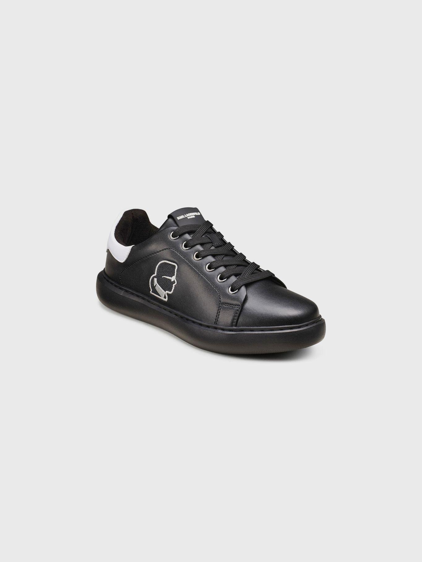 Zapatillas con perfil de KARL bordado Negra-0