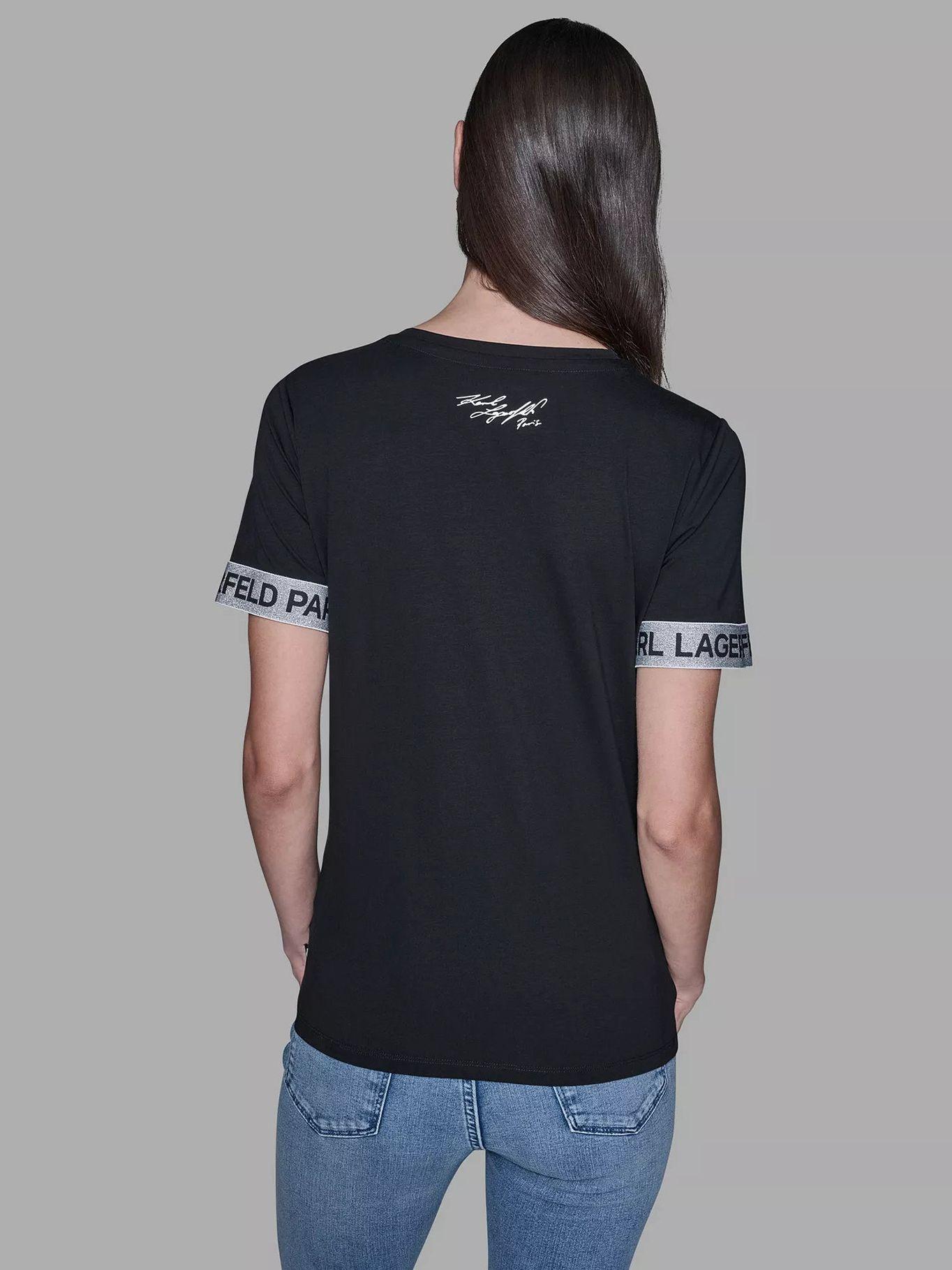 Polera con estampado de Choupette Negro Karl Lagerfeld-2