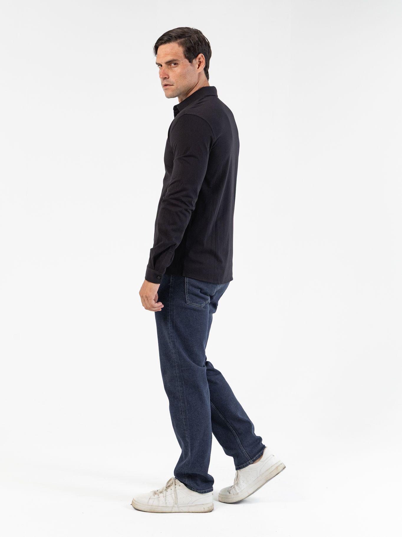 Camisa signature jersey Negro Karl Lagerfeld-3