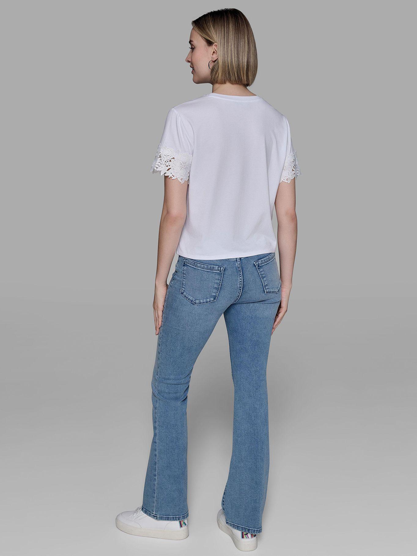 Polera punto detalle encaje Blanco Karl Lagerfeld-2