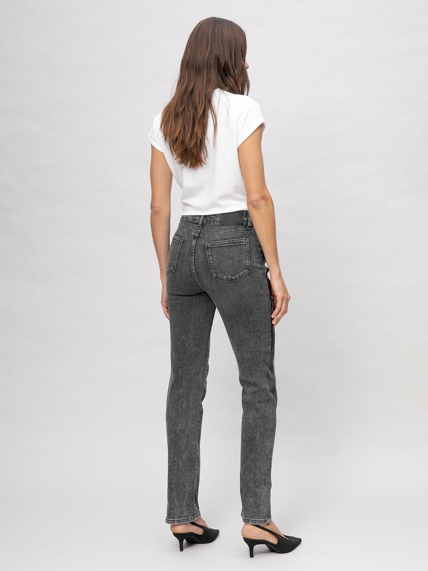 Jeans con banda lateral de lentejuelas Gris Karl-2