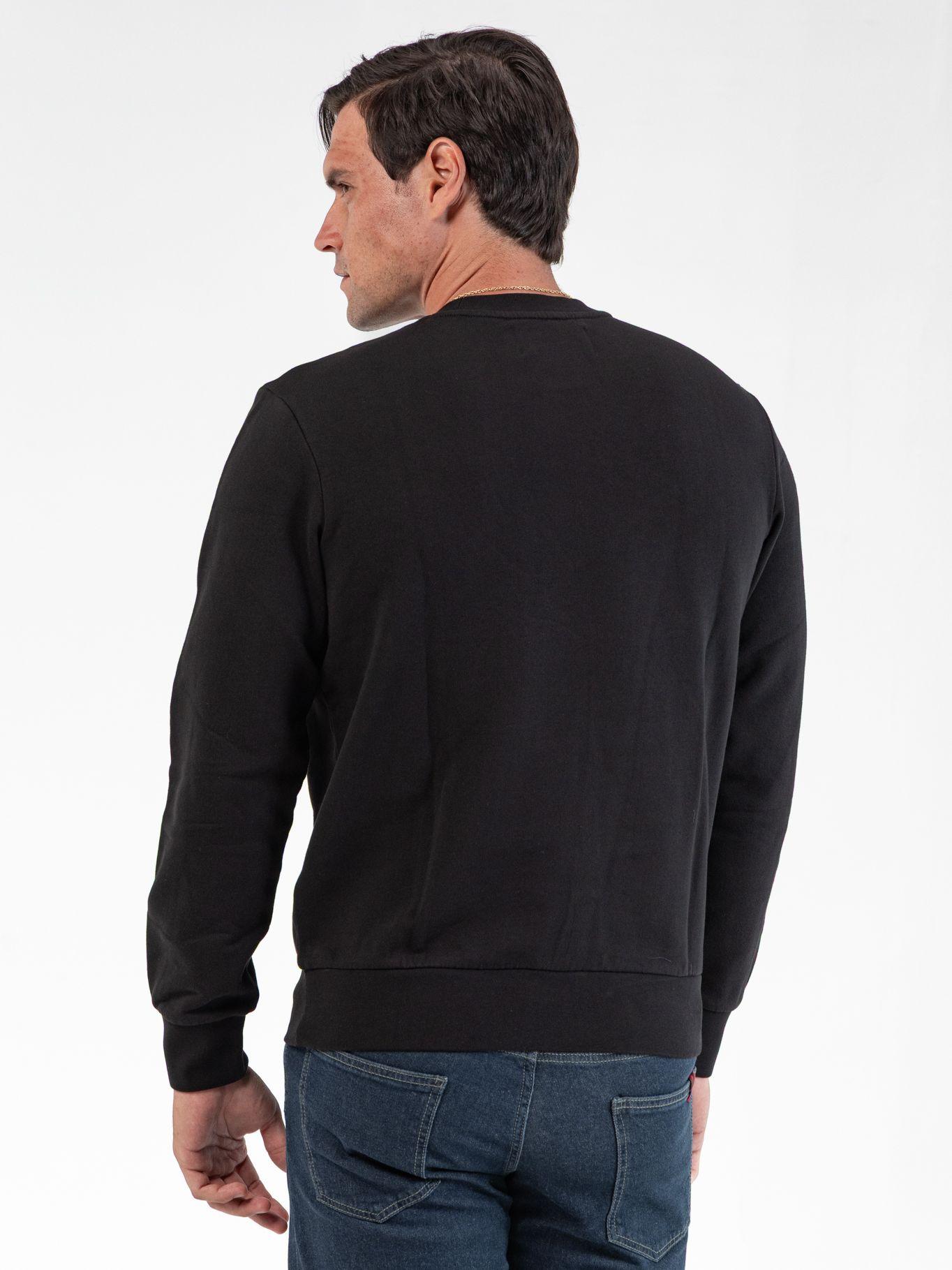 Polerón de cuello redondo con parche de Negro-3