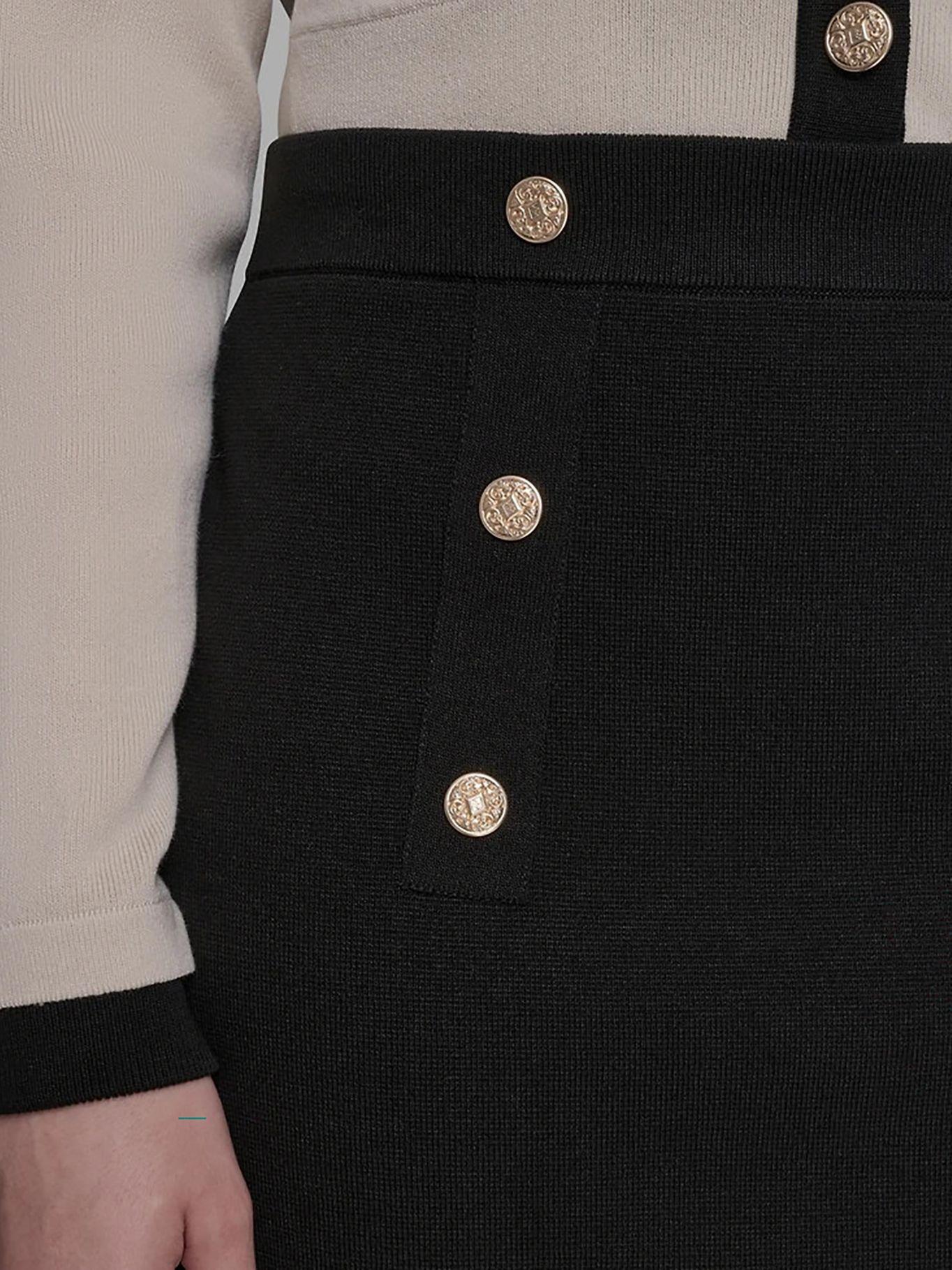 Falda detalles botones frontales Negro Karl Lagerfeld-3