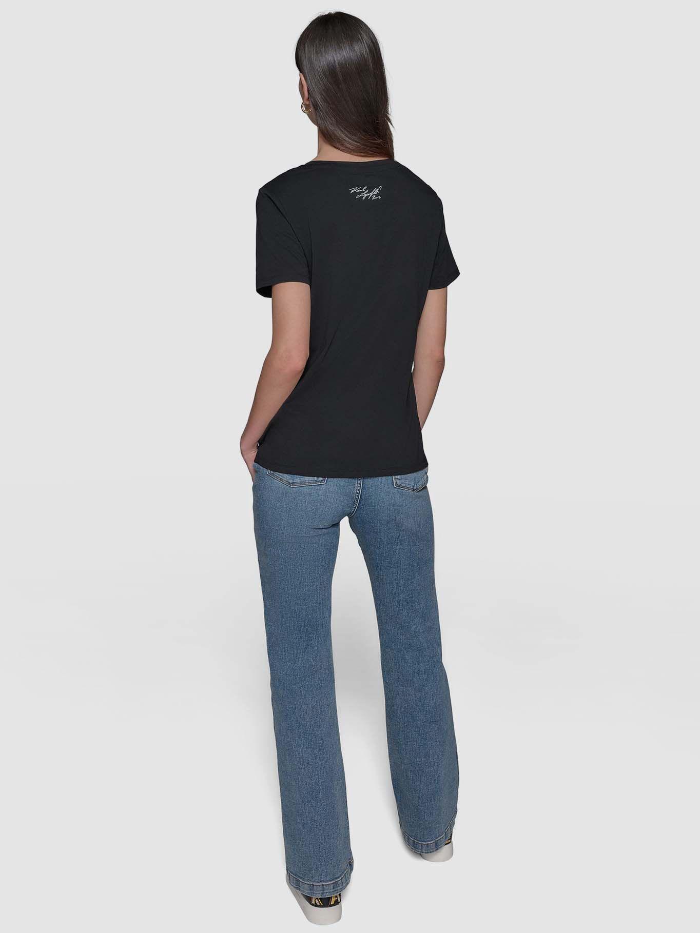 Polera con estampado de emoji Karl Negro Karl Lagerfeld-2
