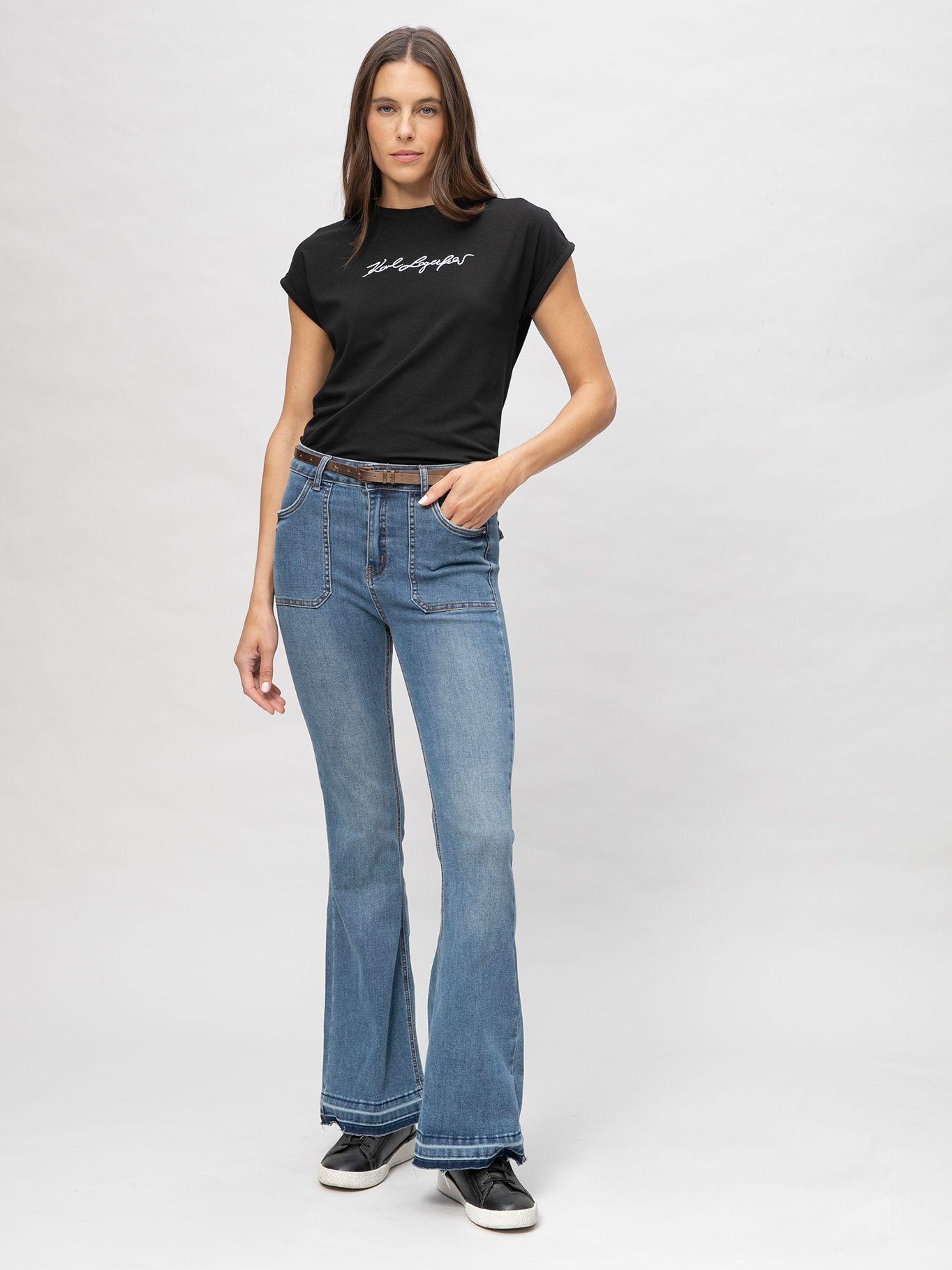 Polera sin mangas con estampado de Karl Negro Karl-1