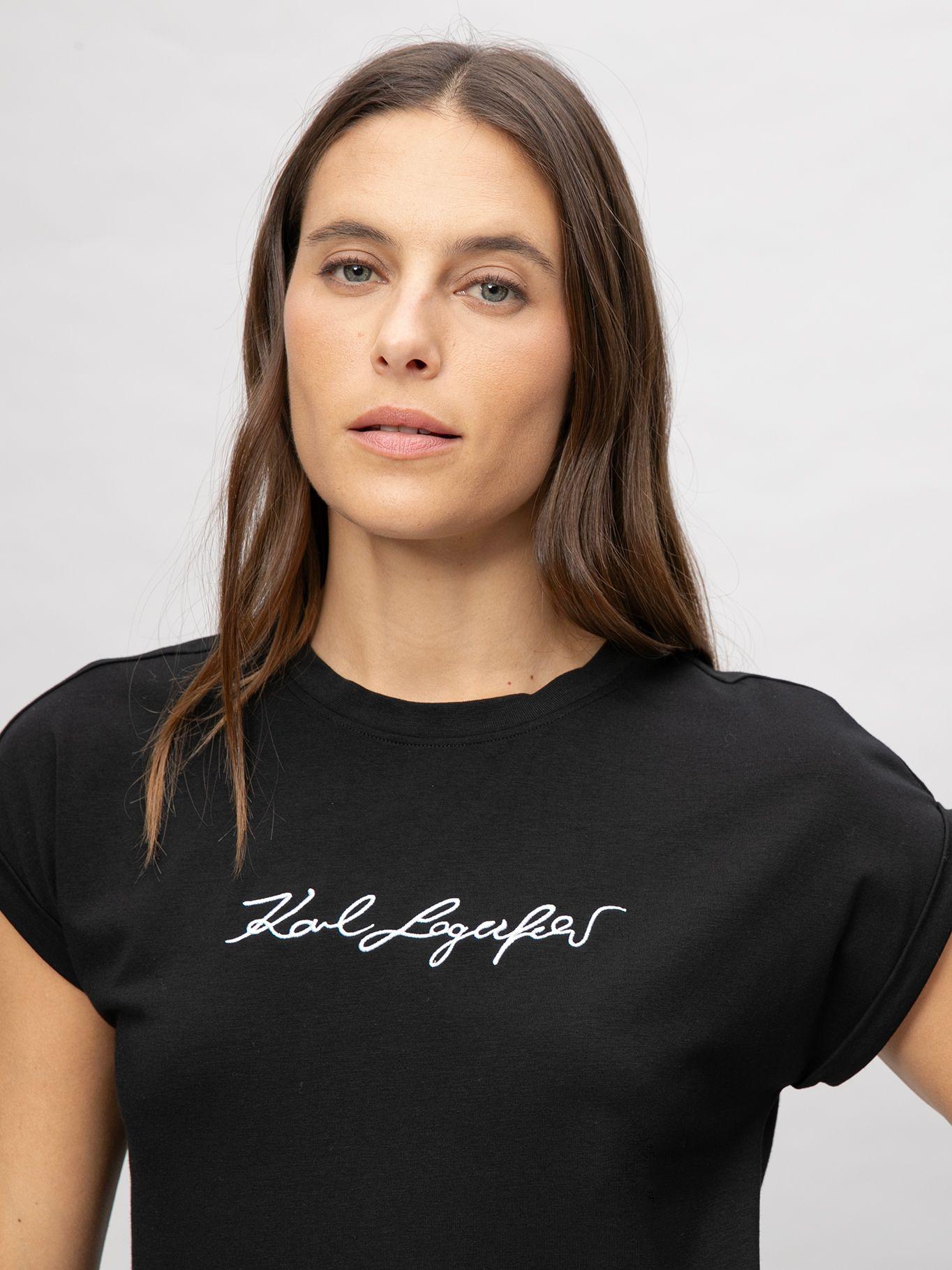 Polera sin mangas con estampado de Karl Negro Karl-3