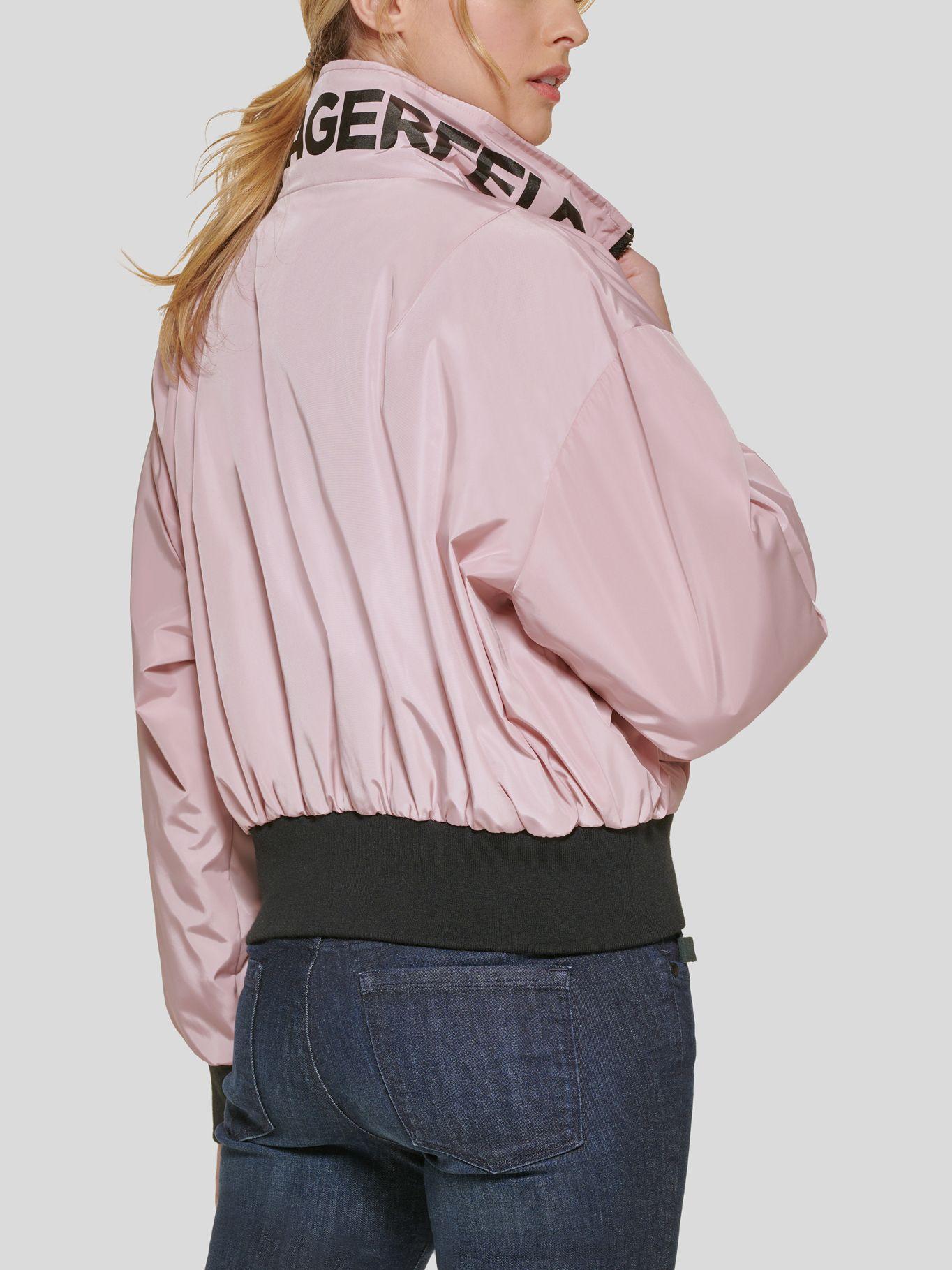 Chaqueta bomber y cuello con logo Rosado Karl Lagerfeld-2