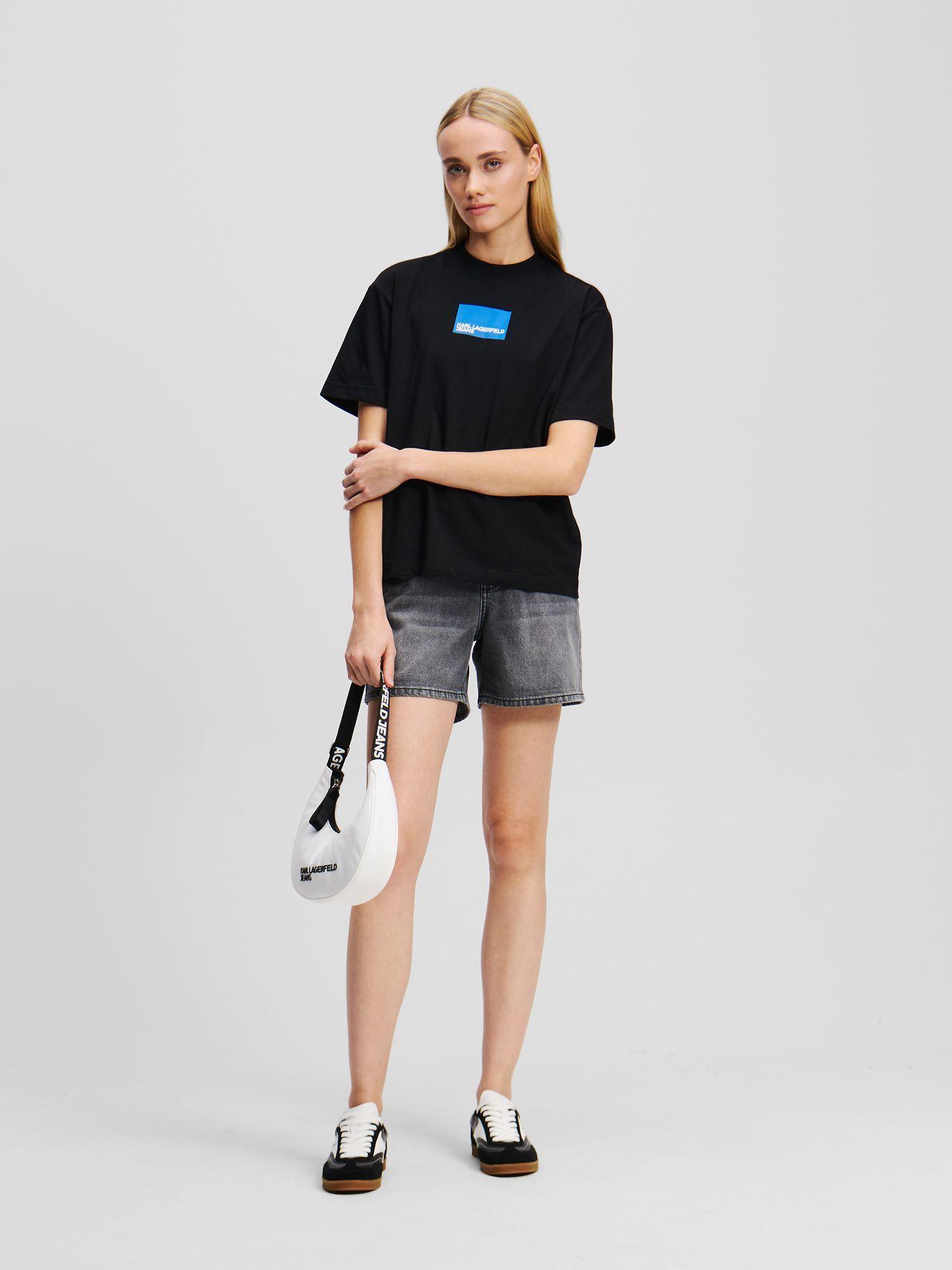 Polera regular con logo en caja Negro Karl Lagerfeld-1
