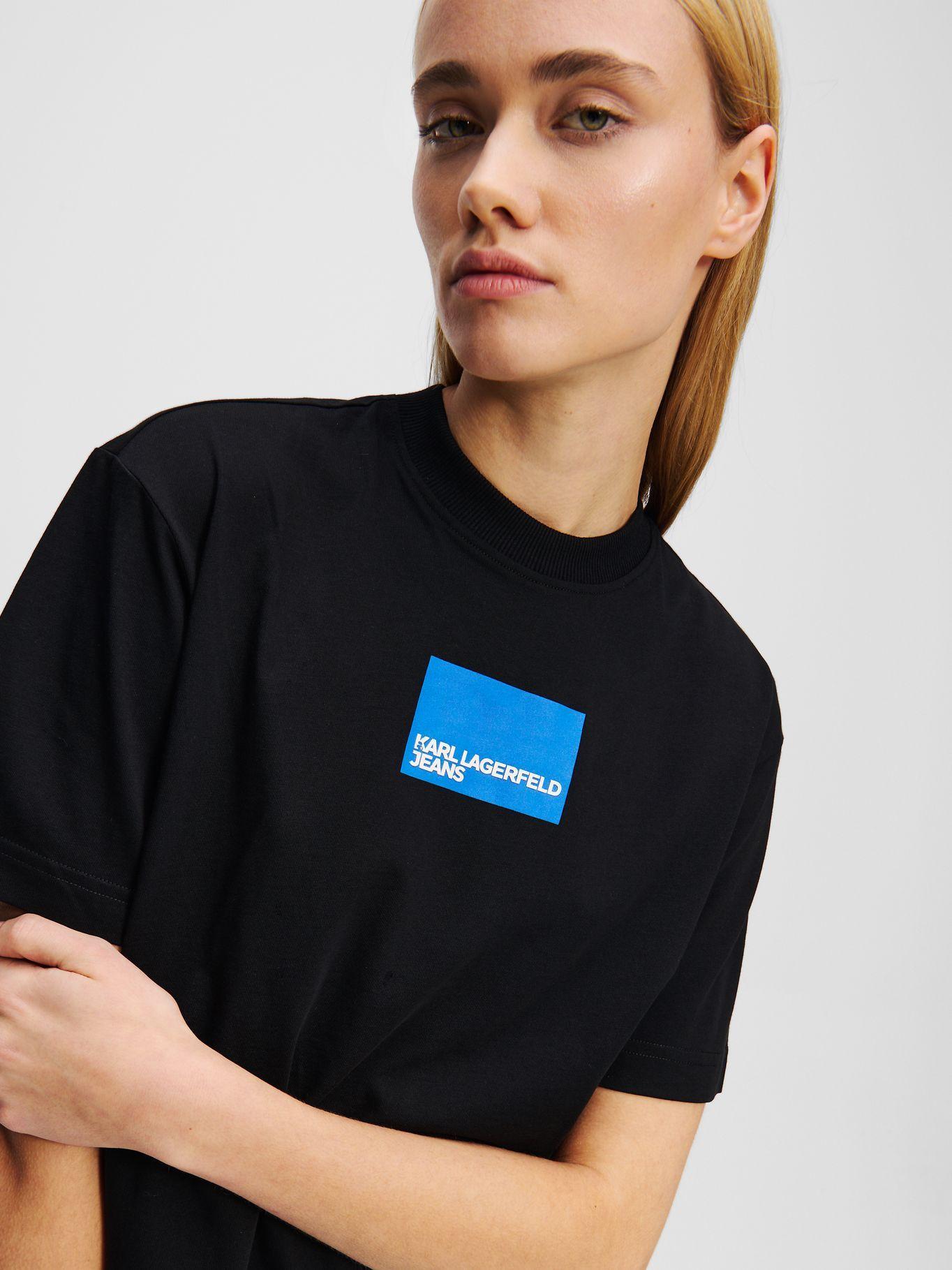 Polera regular con logo en caja Negro Karl Lagerfeld-3