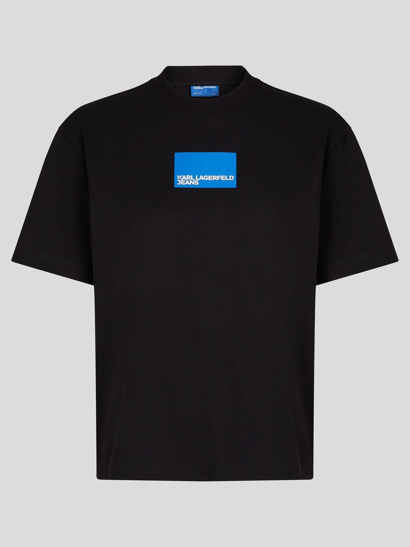 Polera regular con logo en caja Negro Karl Lagerfeld-4