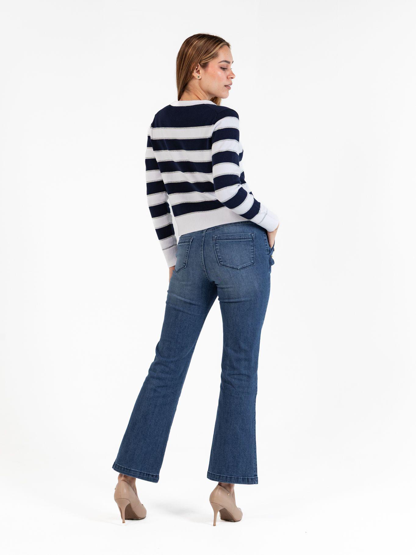 Sweater de rayas con lentejuelas Azul Karl Lagerfeld-2