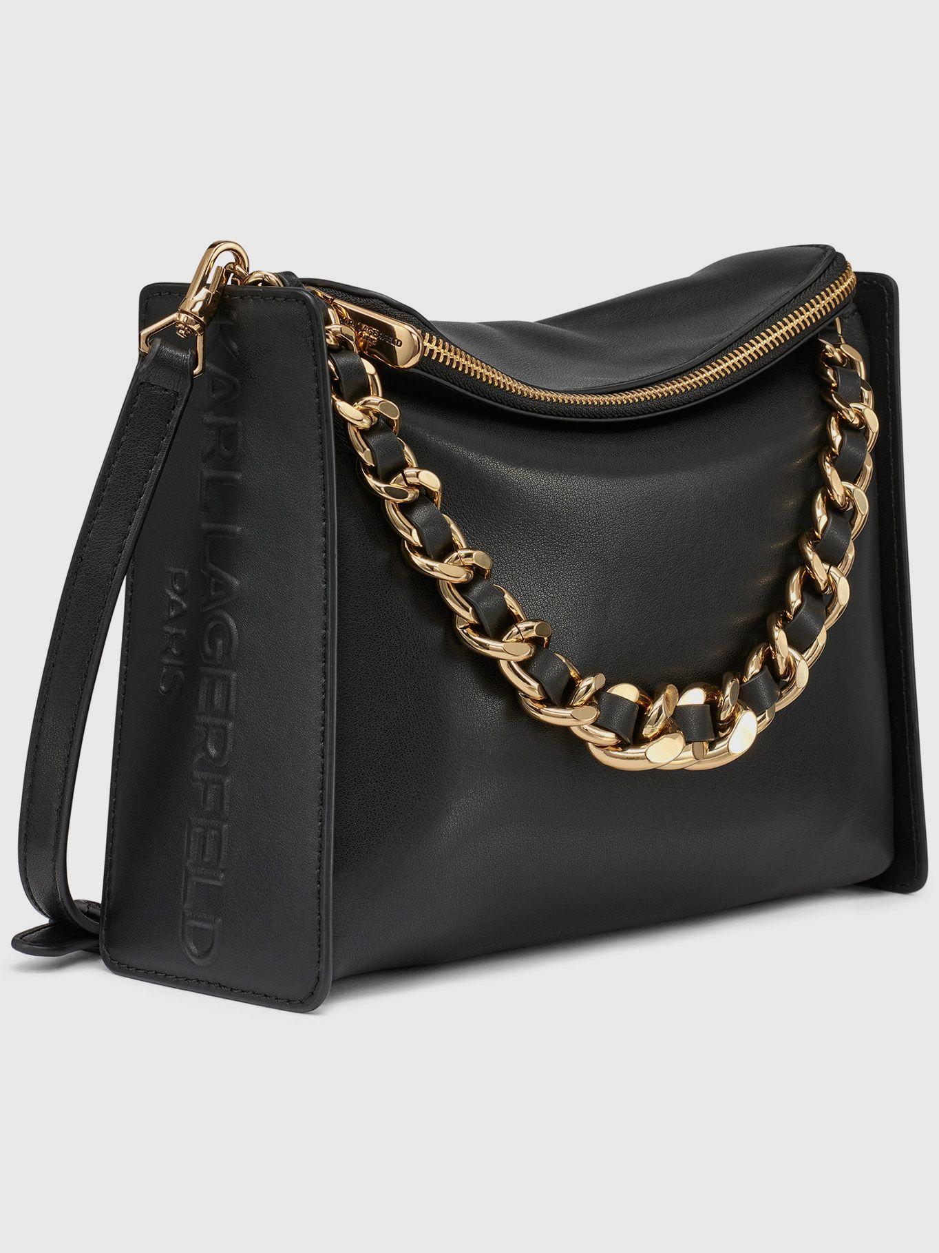 Cartera cruzada de cuero Negro Karl Lagerfeld-4