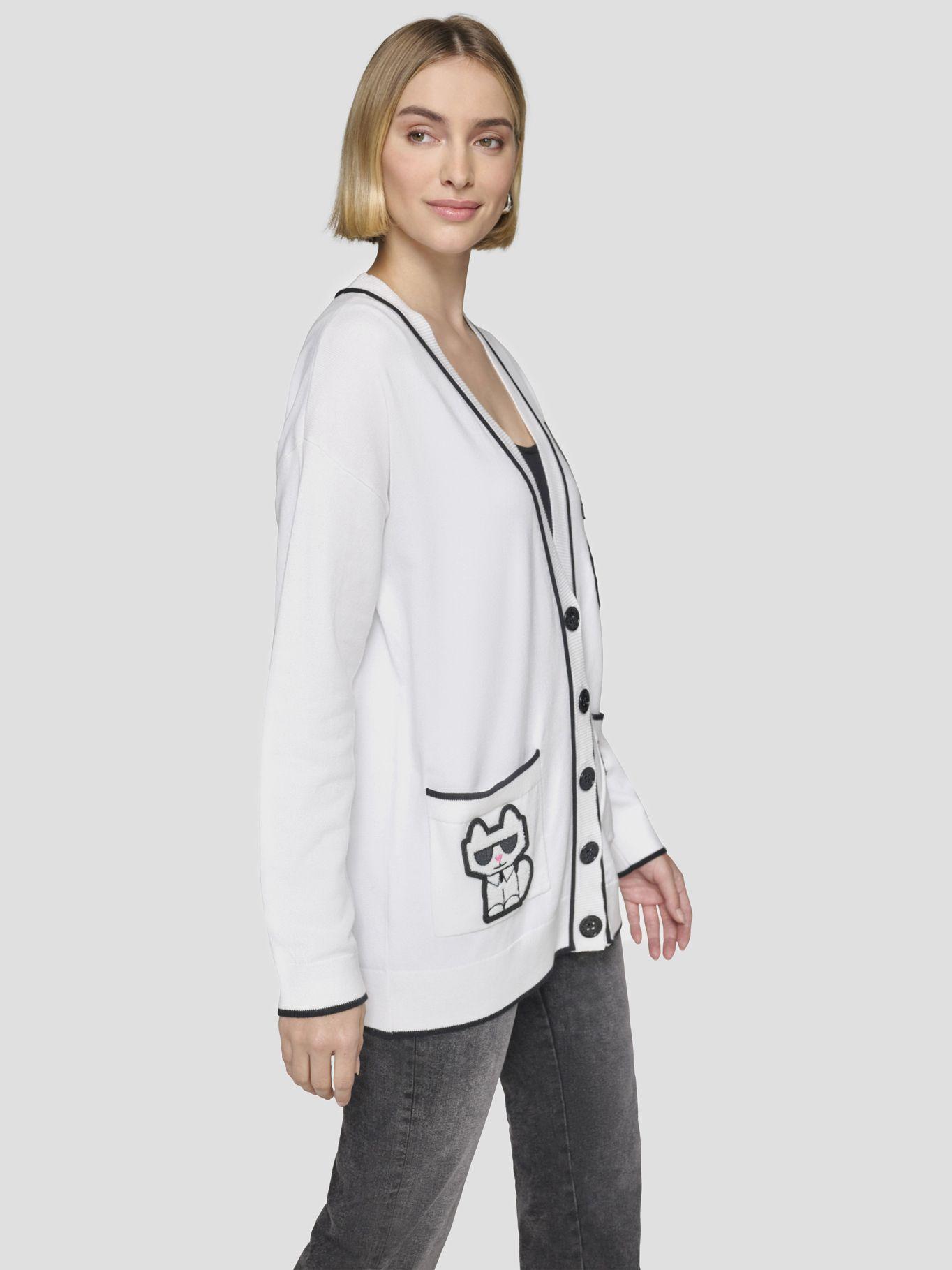 Sweater cárdigan con parches-3