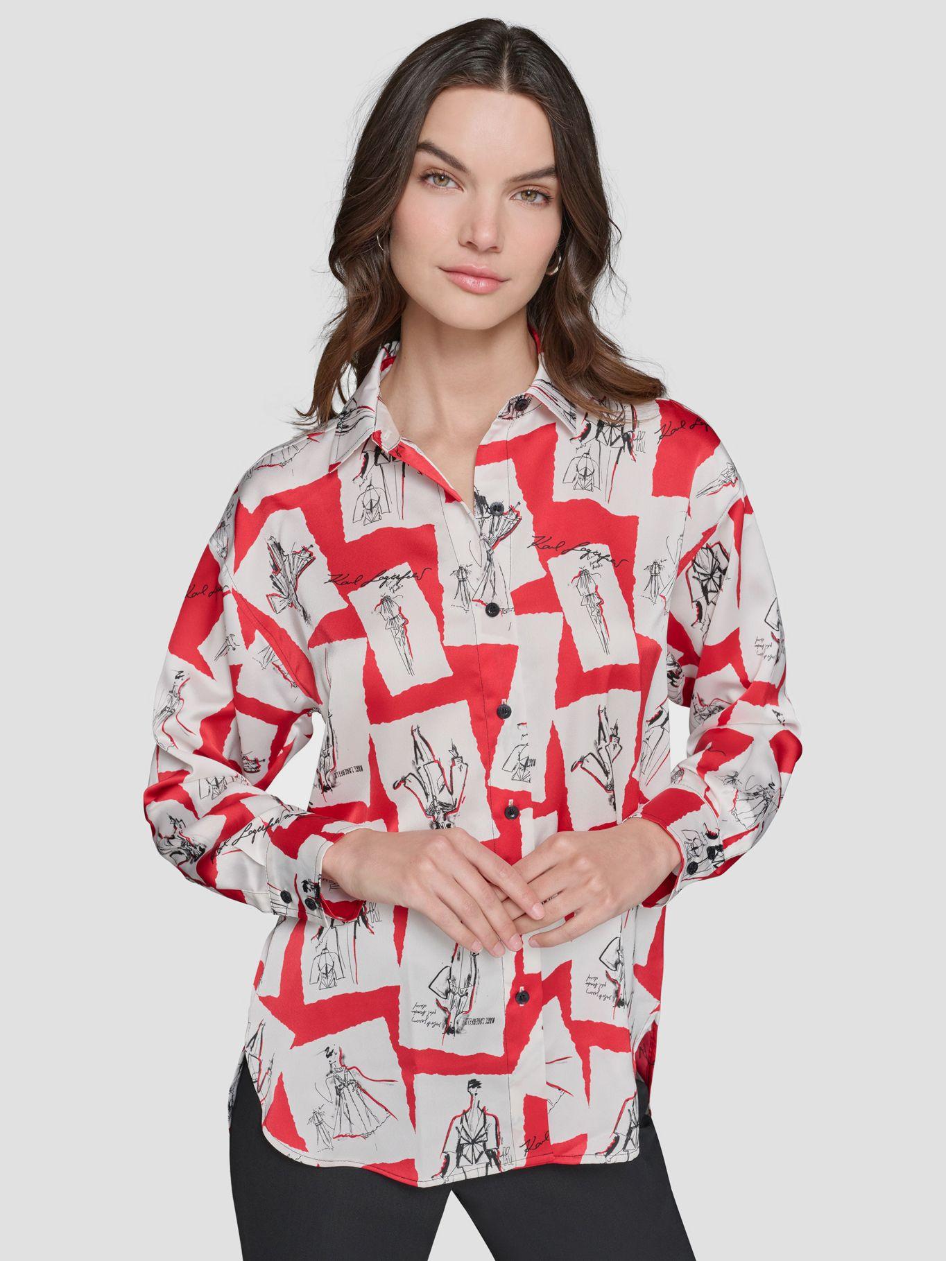 Camisa con estampado Roja-0