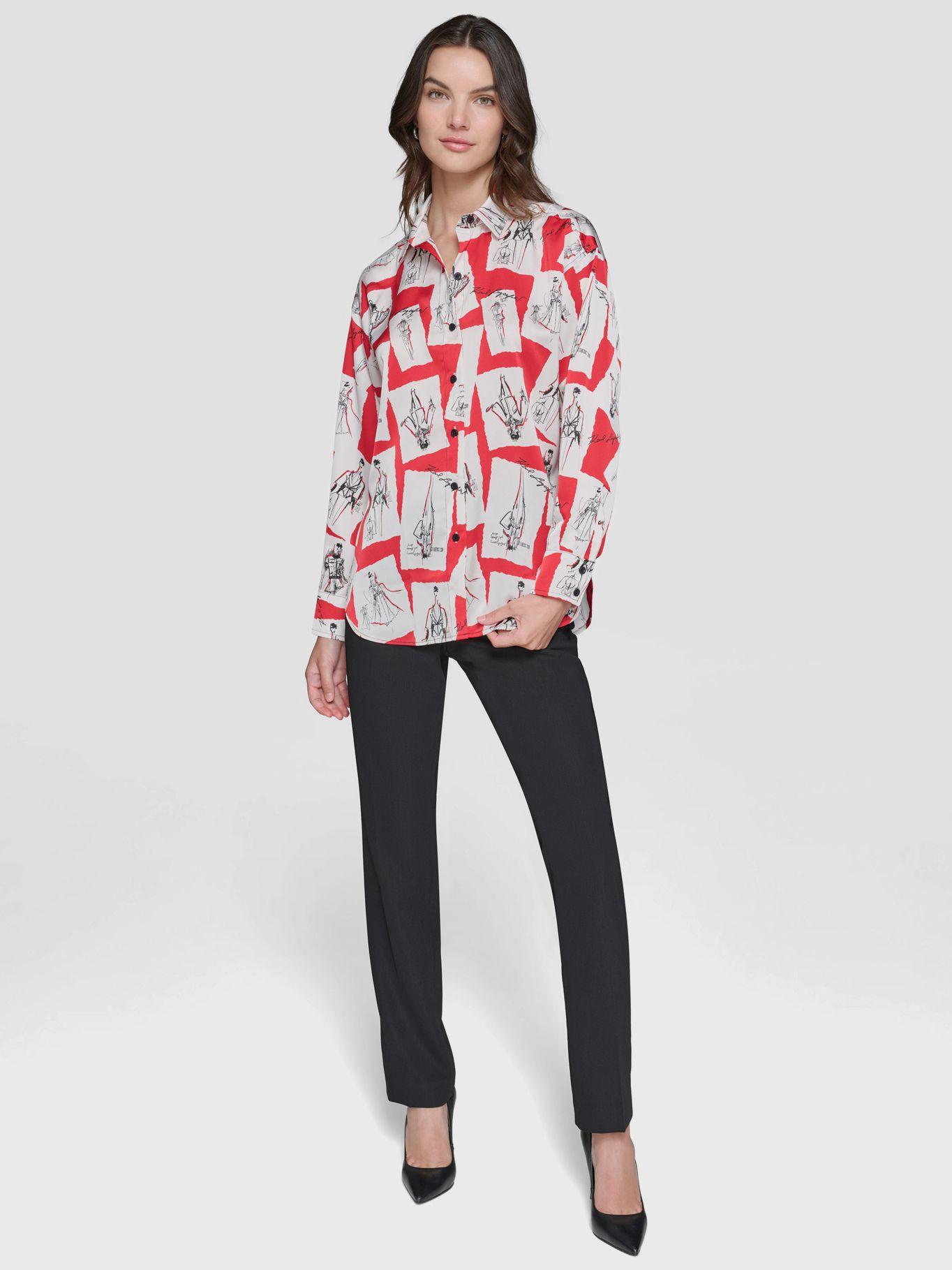 Camisa con estampado Roja-1