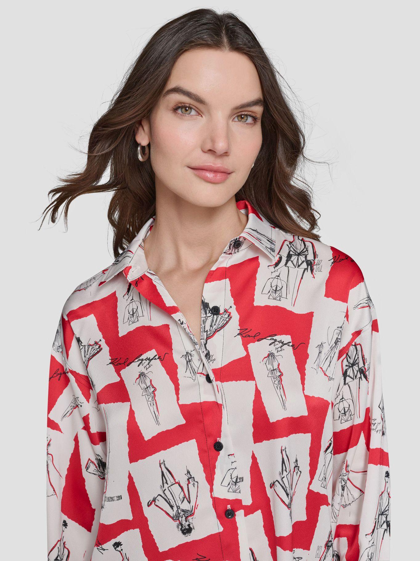 Camisa con estampado Roja-2